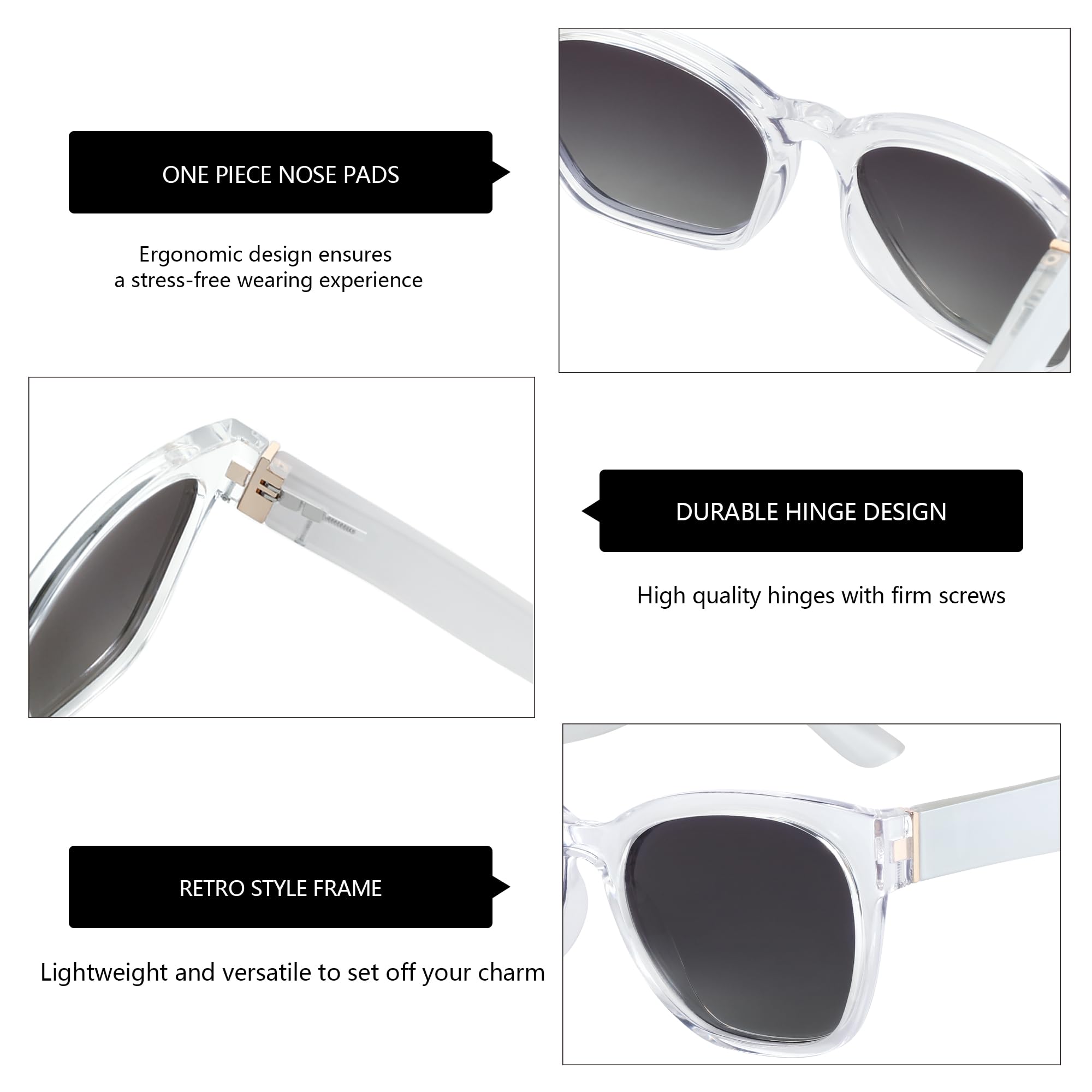 Zenottic Cat Eye Polarised Sunglasses Oversized UV400