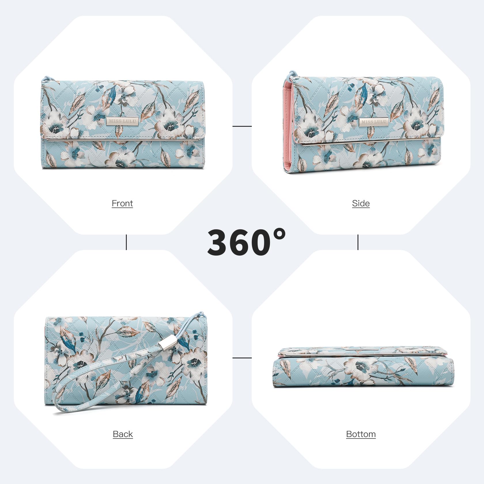 Multi Color Long Wallet Clutch For Women