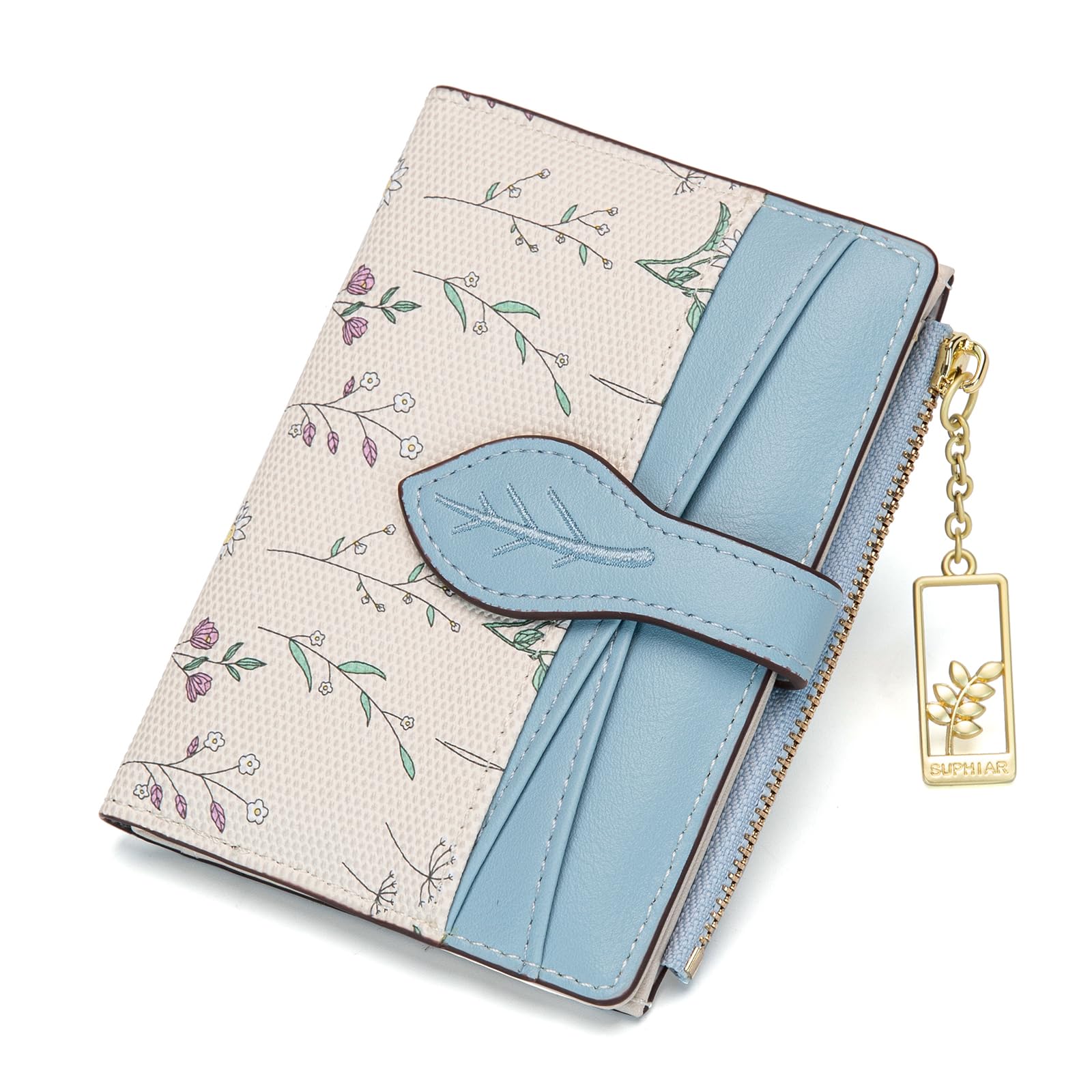 Chaofanxi RFID Blocking Green Leather Bifold Wallet