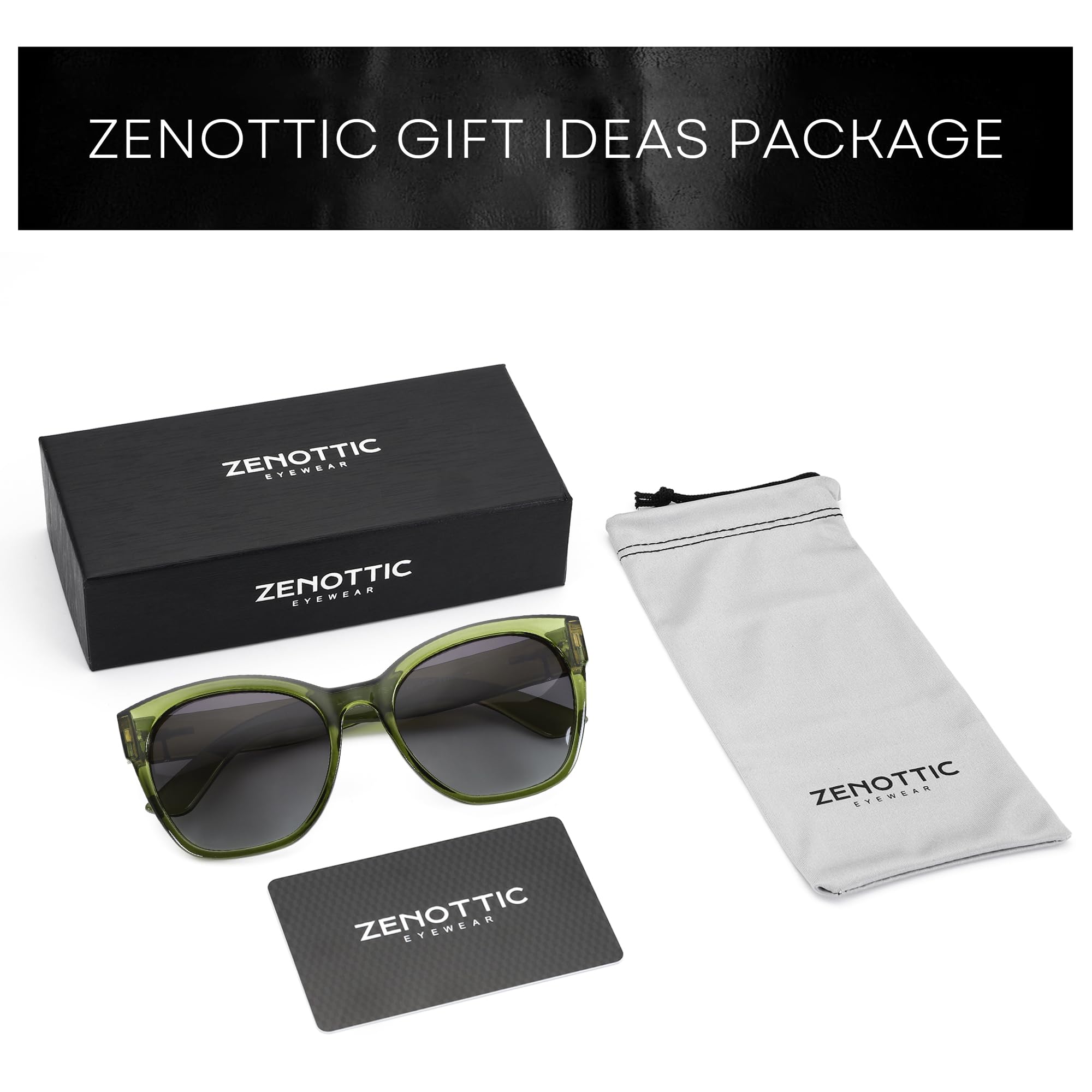 Zenottic Cat Eye Polarised Sunglasses Oversized UV400