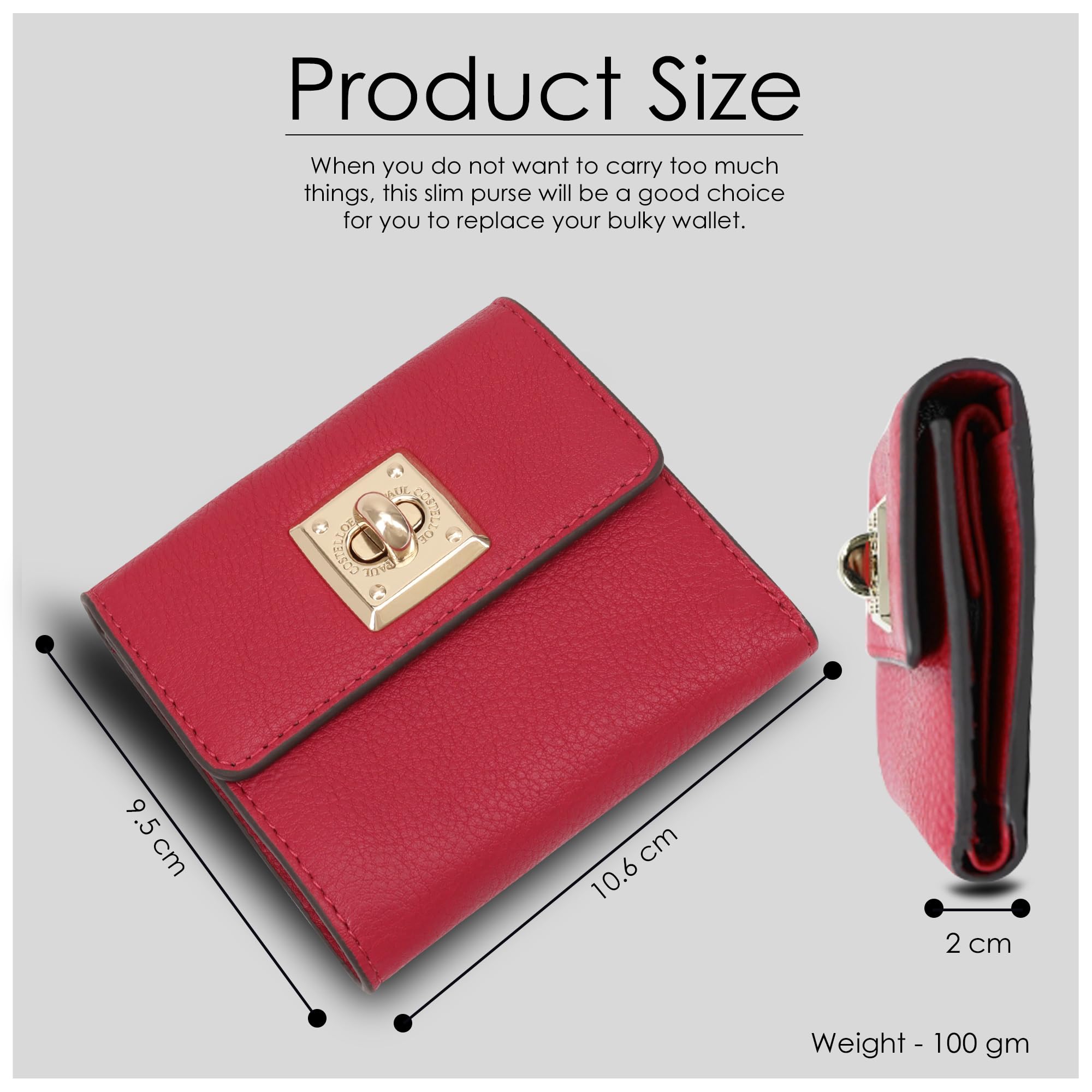 Paul Costelloe BARO Genuine Leather Wallet With Flap Caramel