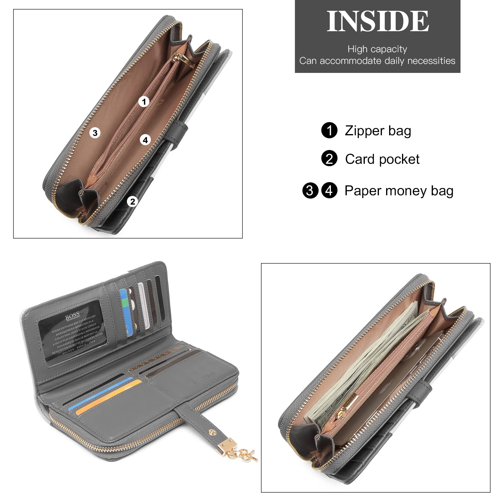 Multi Color Long Wallet Clutch For Women