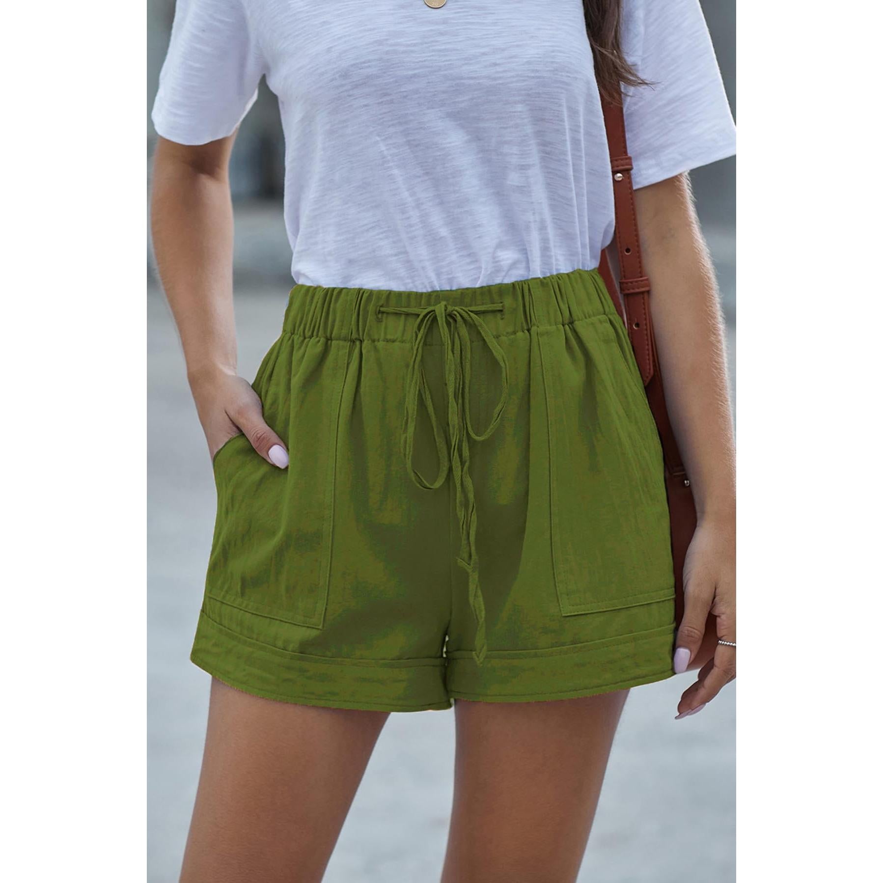 NovaWear Women Drawstring Shorts Elastic Waist Pockets