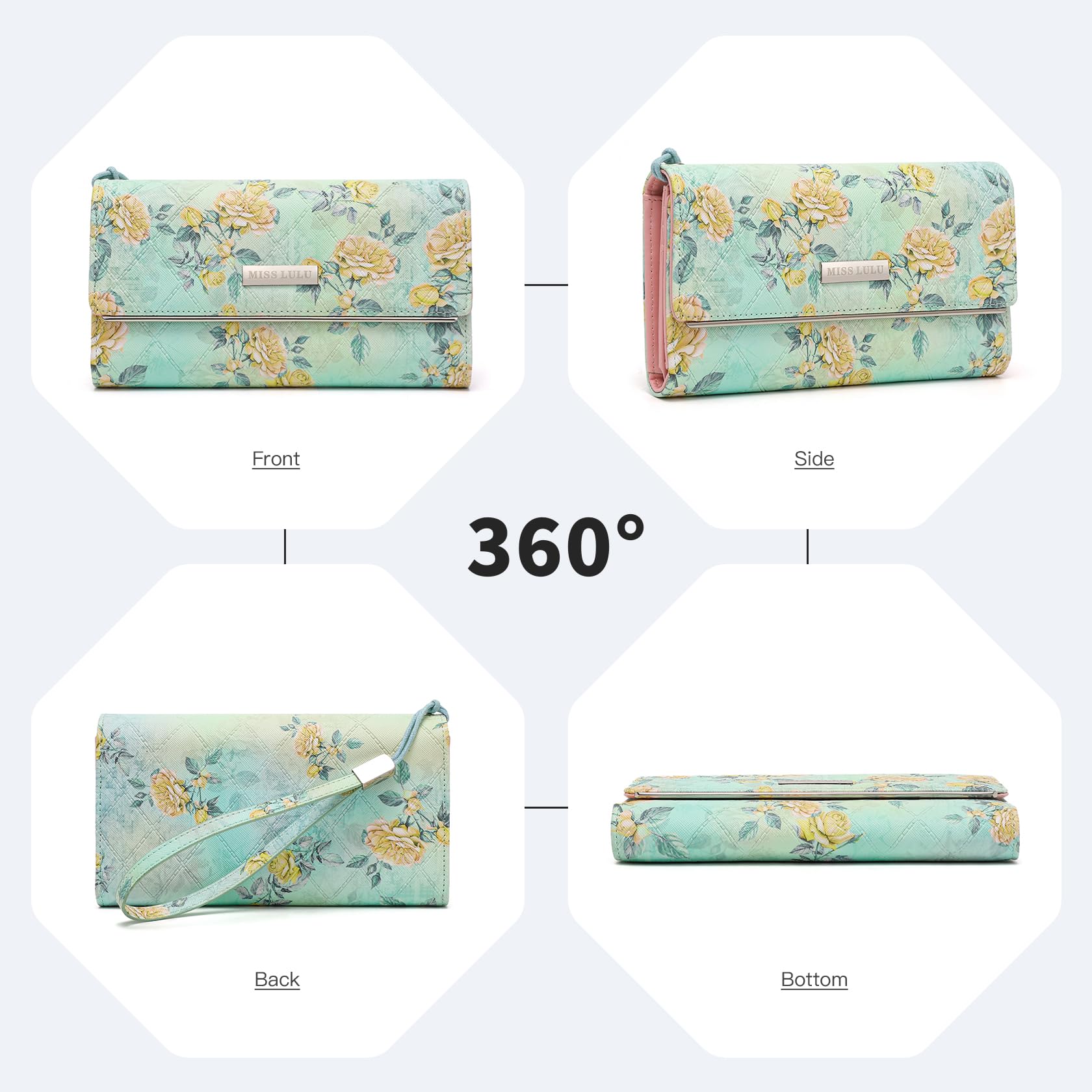 Multi Color Long Wallet Clutch For Women