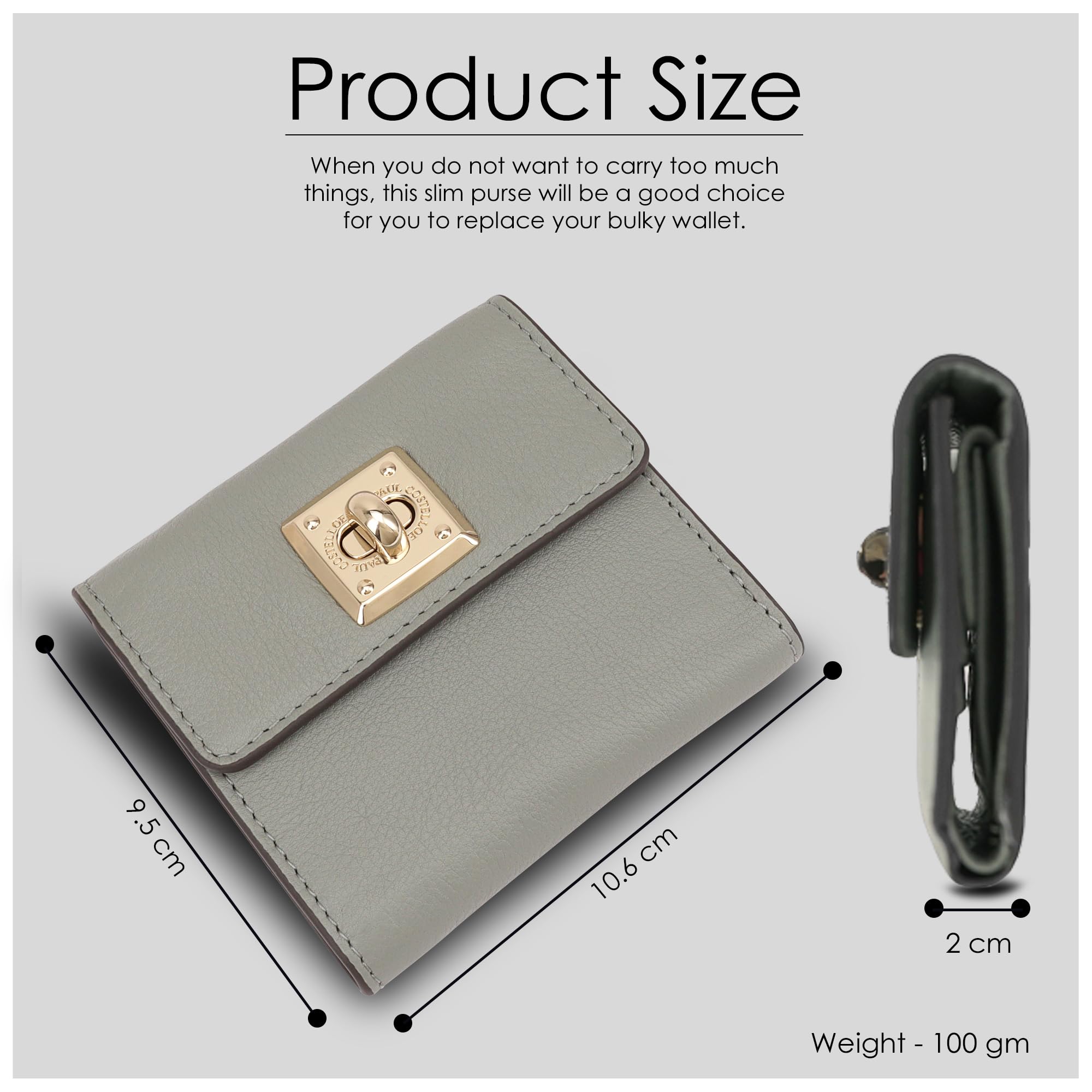 Paul Costelloe BARO Genuine Leather Wallet With Flap Caramel