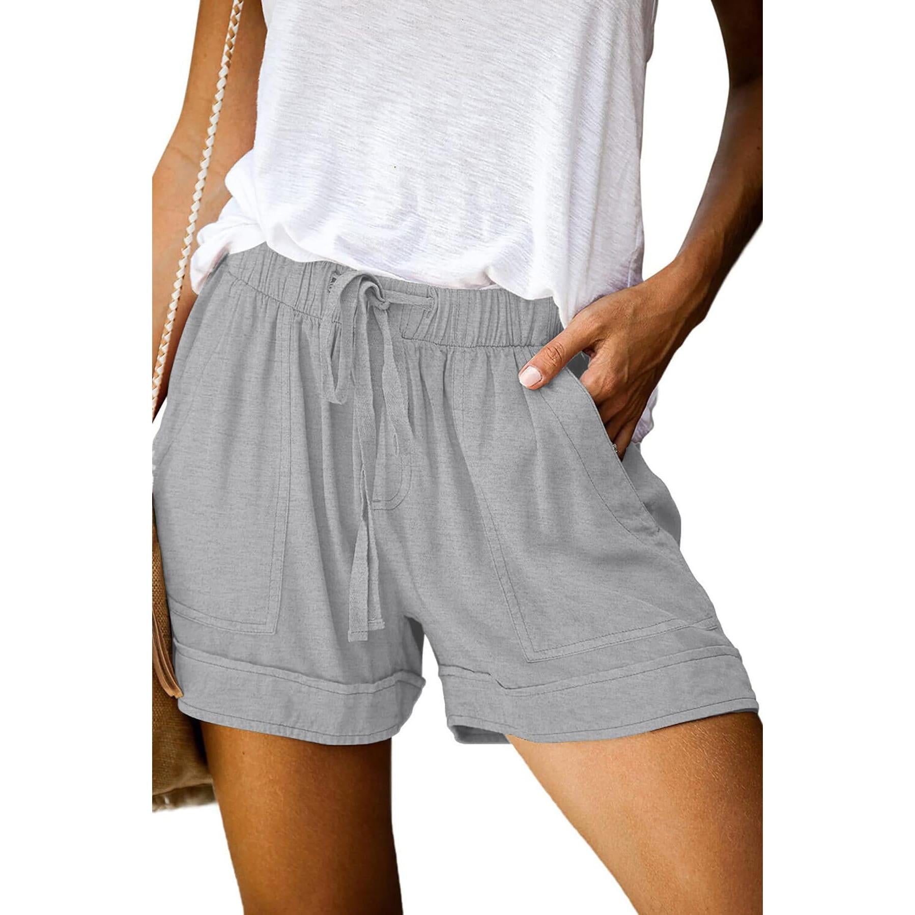 NovaWear Women Drawstring Shorts Elastic Waist Pockets