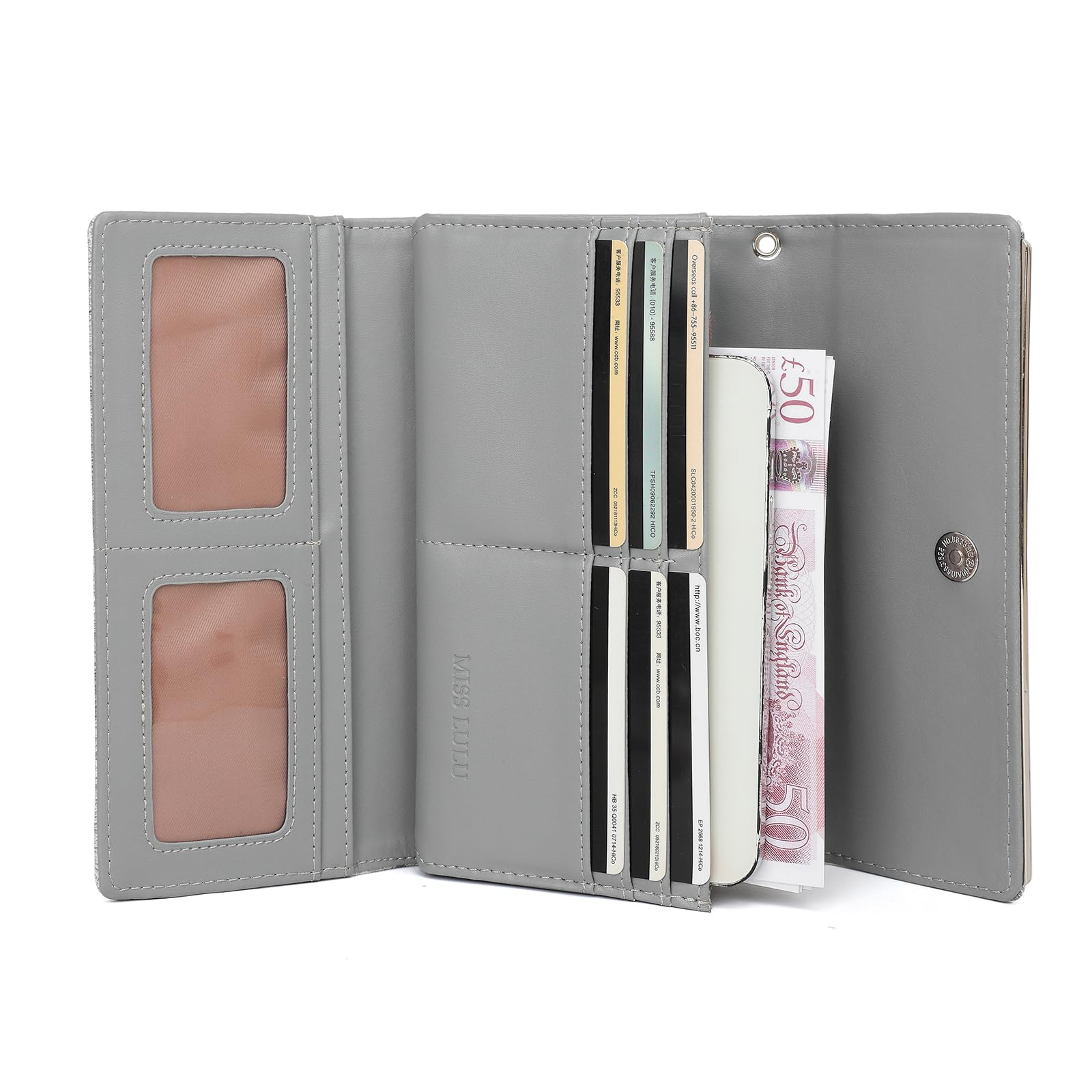 Multi Color Long Wallet Clutch For Women