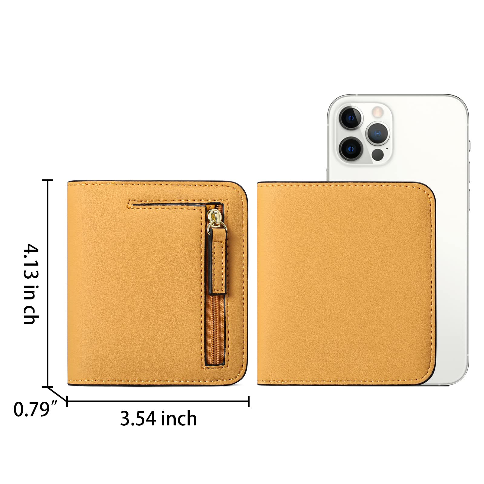 GAEKEAO RFID Blocking Leather Compact BiFold Wallet