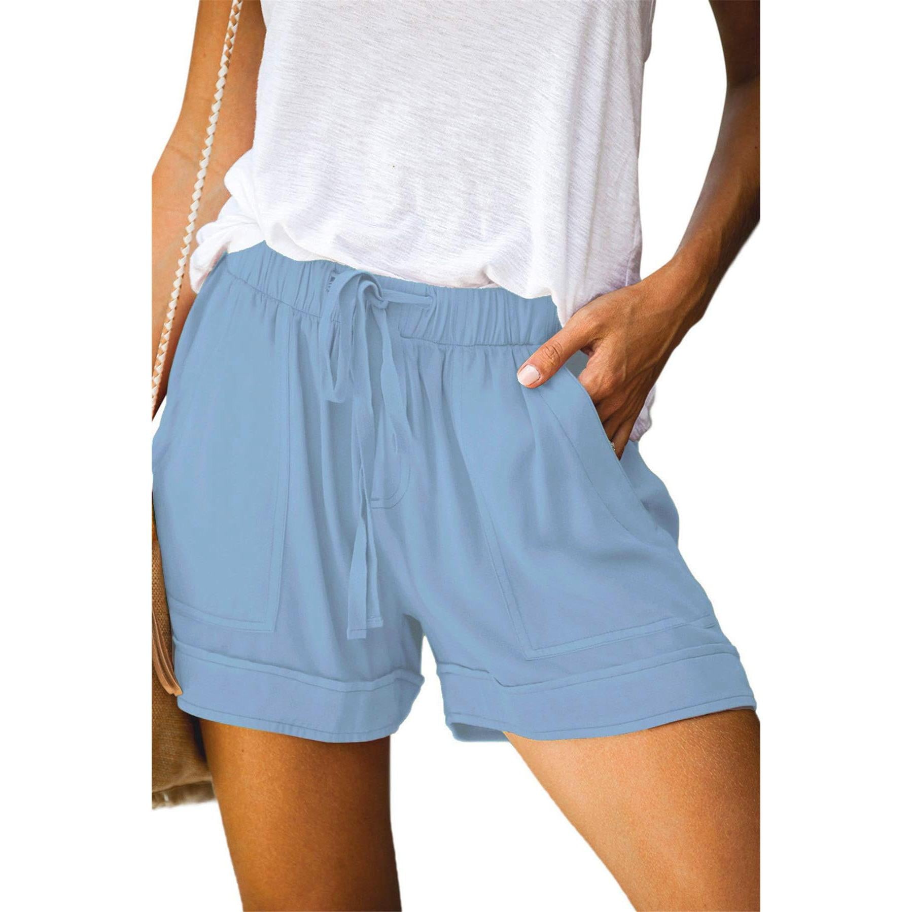 NovaWear Women Drawstring Shorts Elastic Waist Pockets