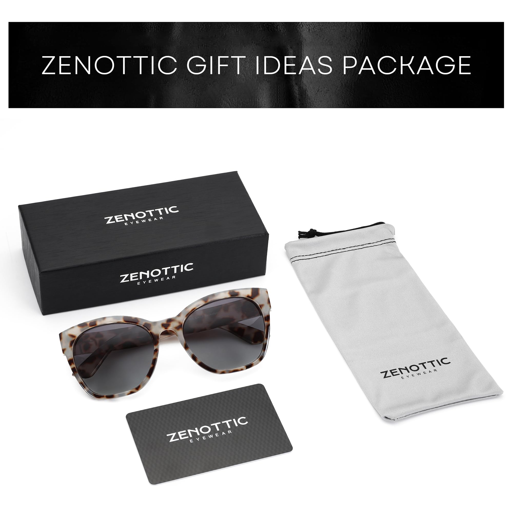 Zenottic Cat Eye Polarised Sunglasses Oversized UV400