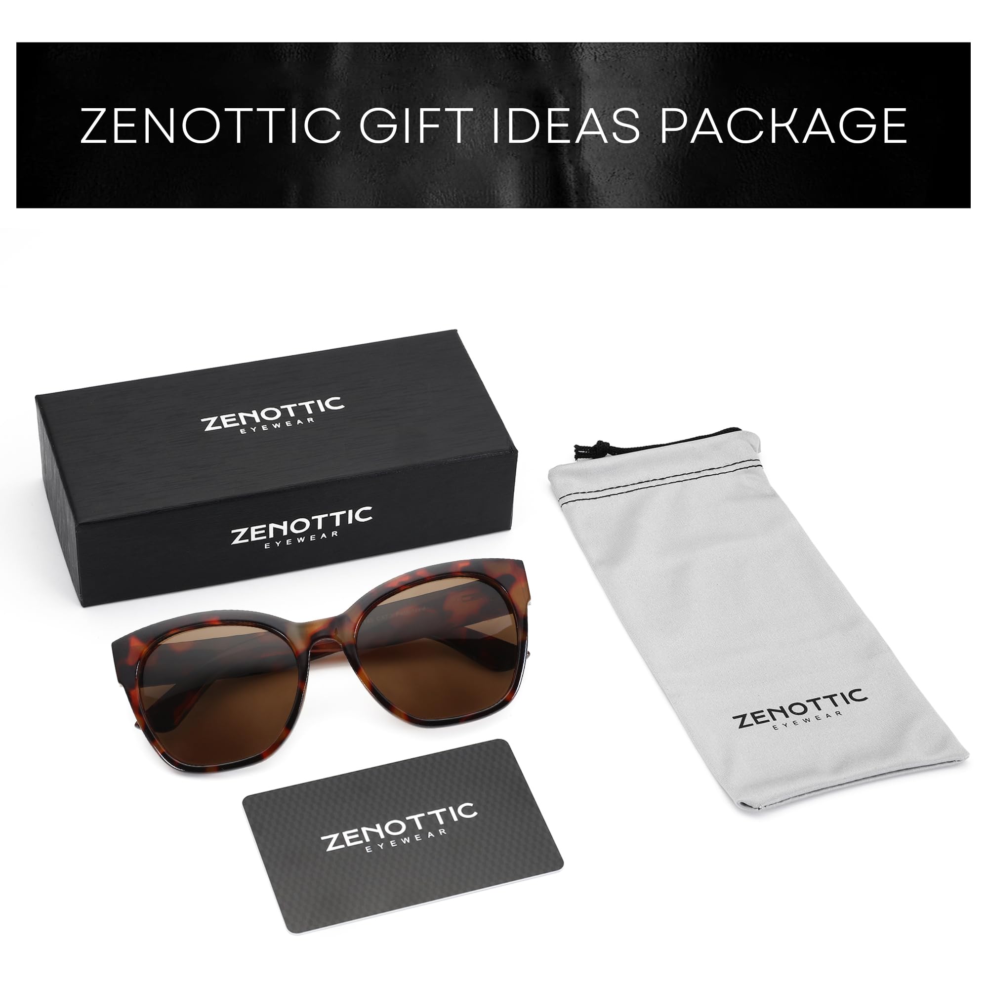 Zenottic Cat Eye Polarised Sunglasses Oversized UV400