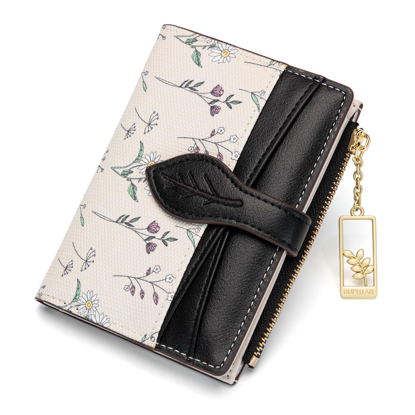 Chaofanxi RFID Blocking Green Leather Bifold Wallet