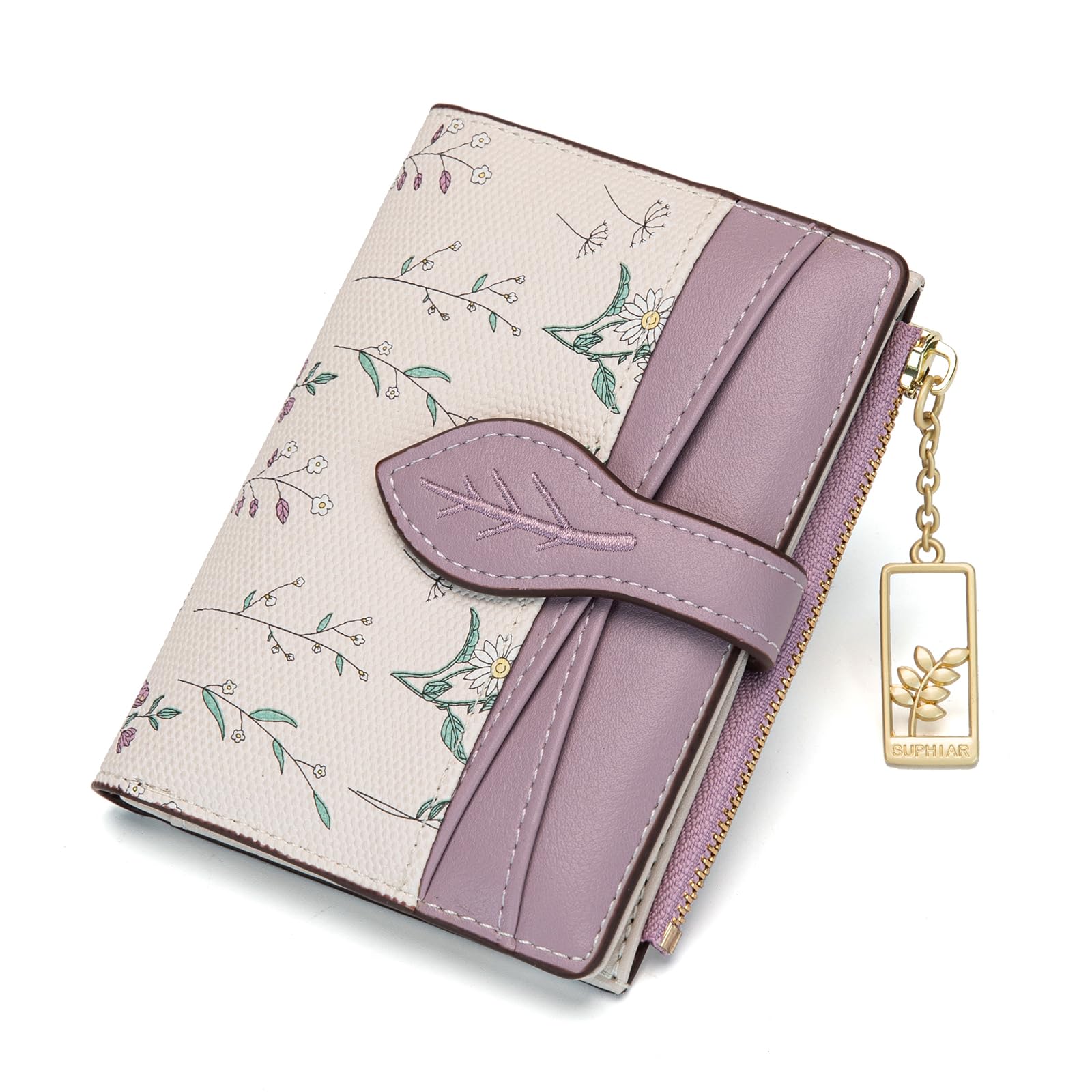 Chaofanxi RFID Blocking Green Leather Bifold Wallet