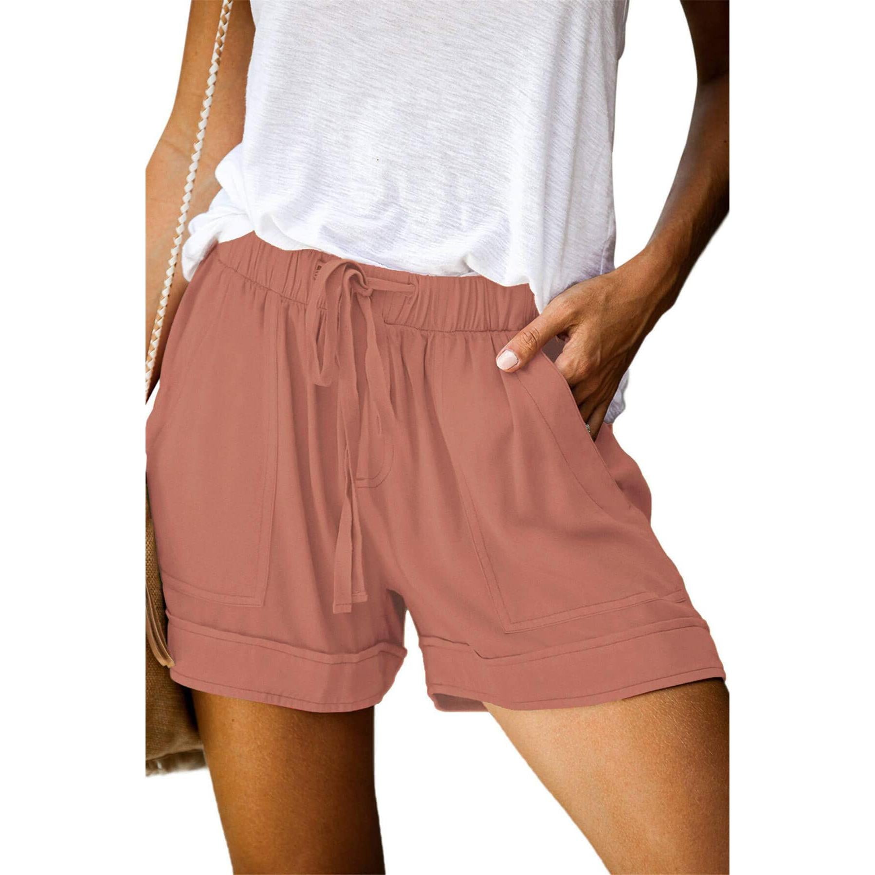 NovaWear Women Drawstring Shorts Elastic Waist Pockets