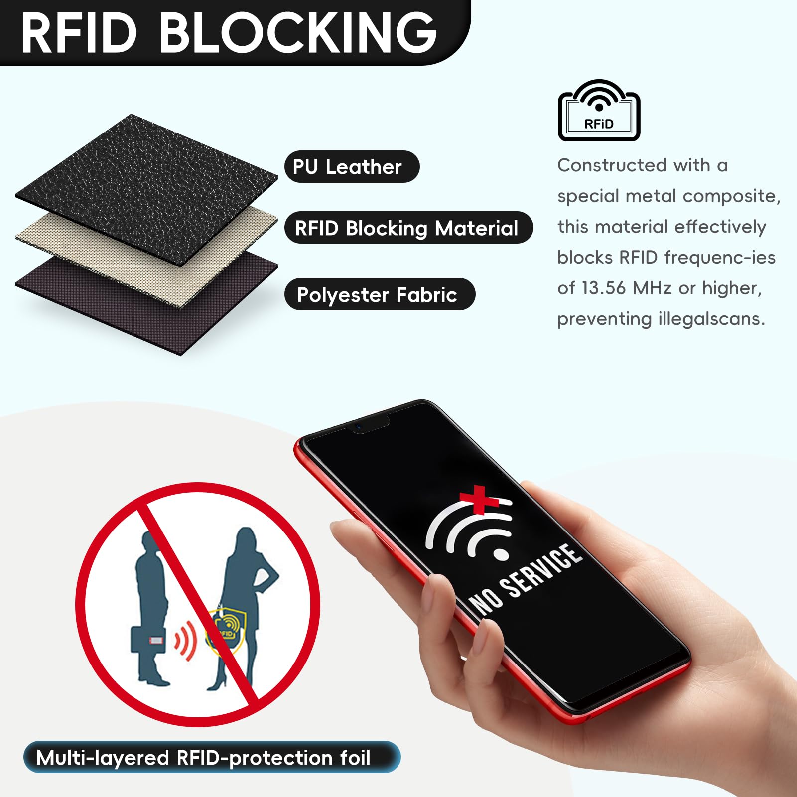 Pomelo Best Pink RFID Blocking Small Wallet With Zipper