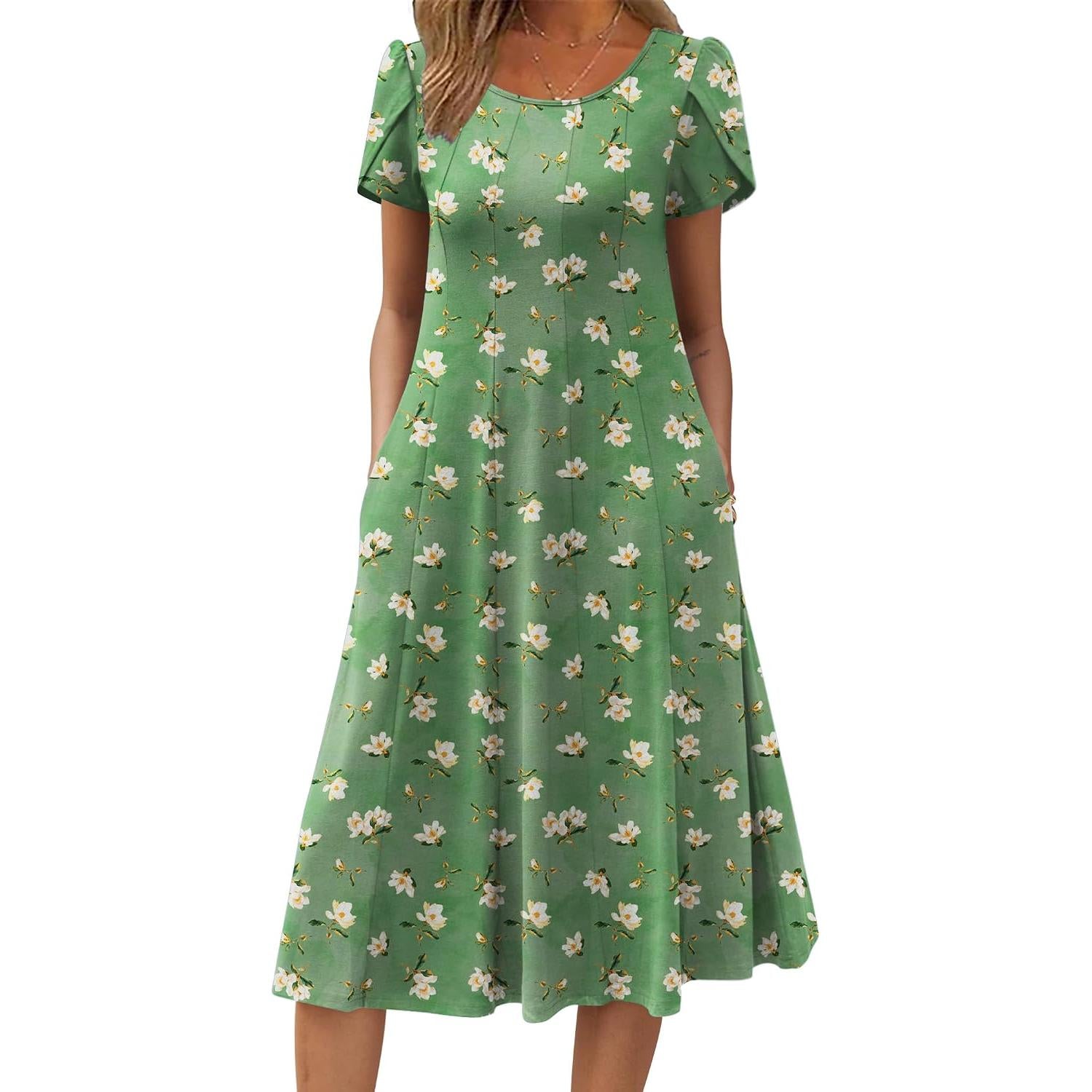 Zeagoo Womens Summer Midi Dress With Pockets S XXL