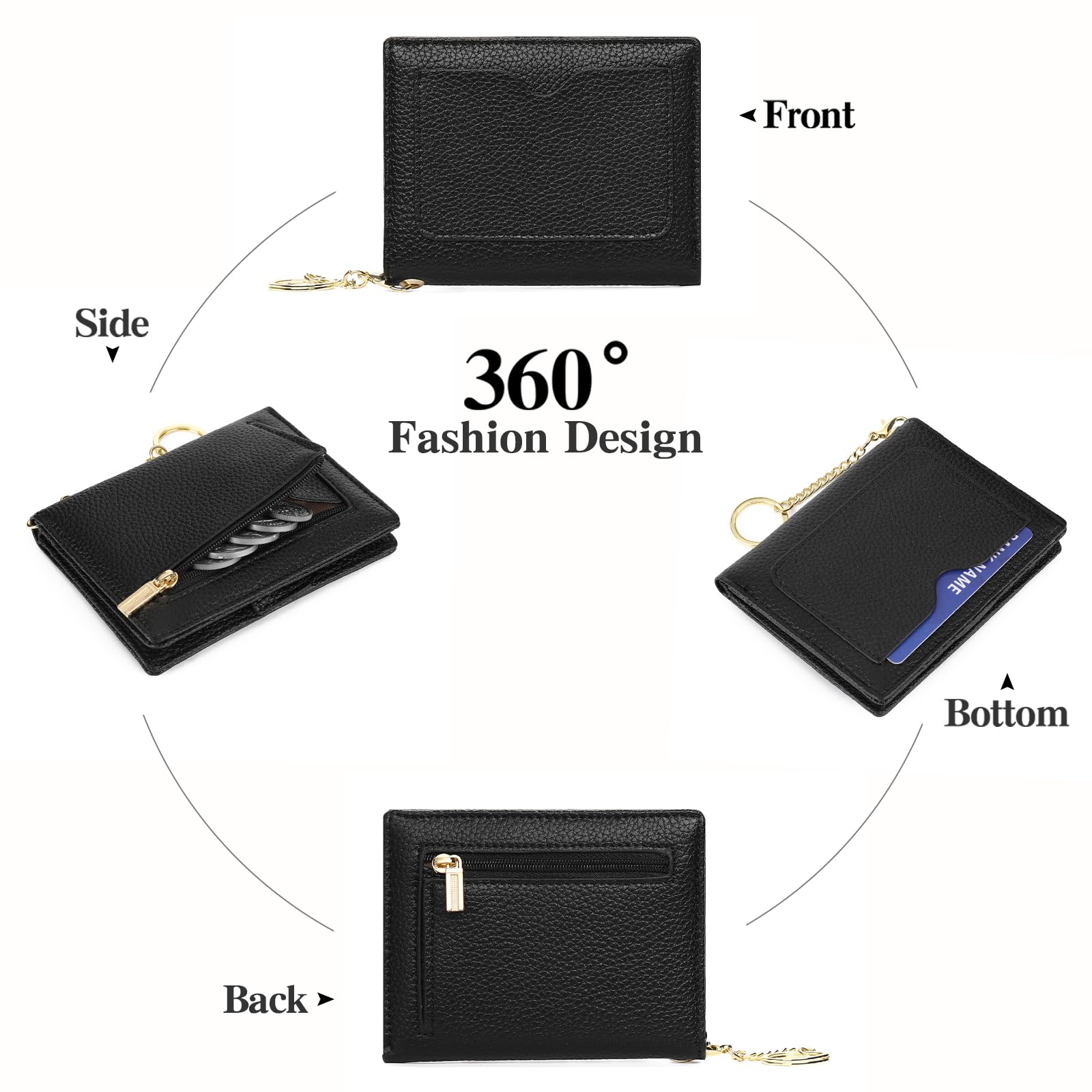 GAEKEAO RFID Blocking Leather Compact BiFold Wallet