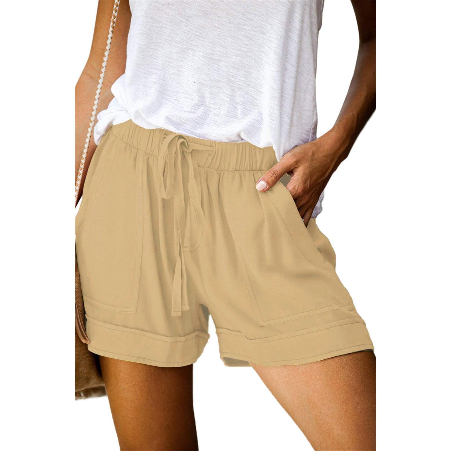 NovaWear Women Drawstring Shorts Elastic Waist Pockets