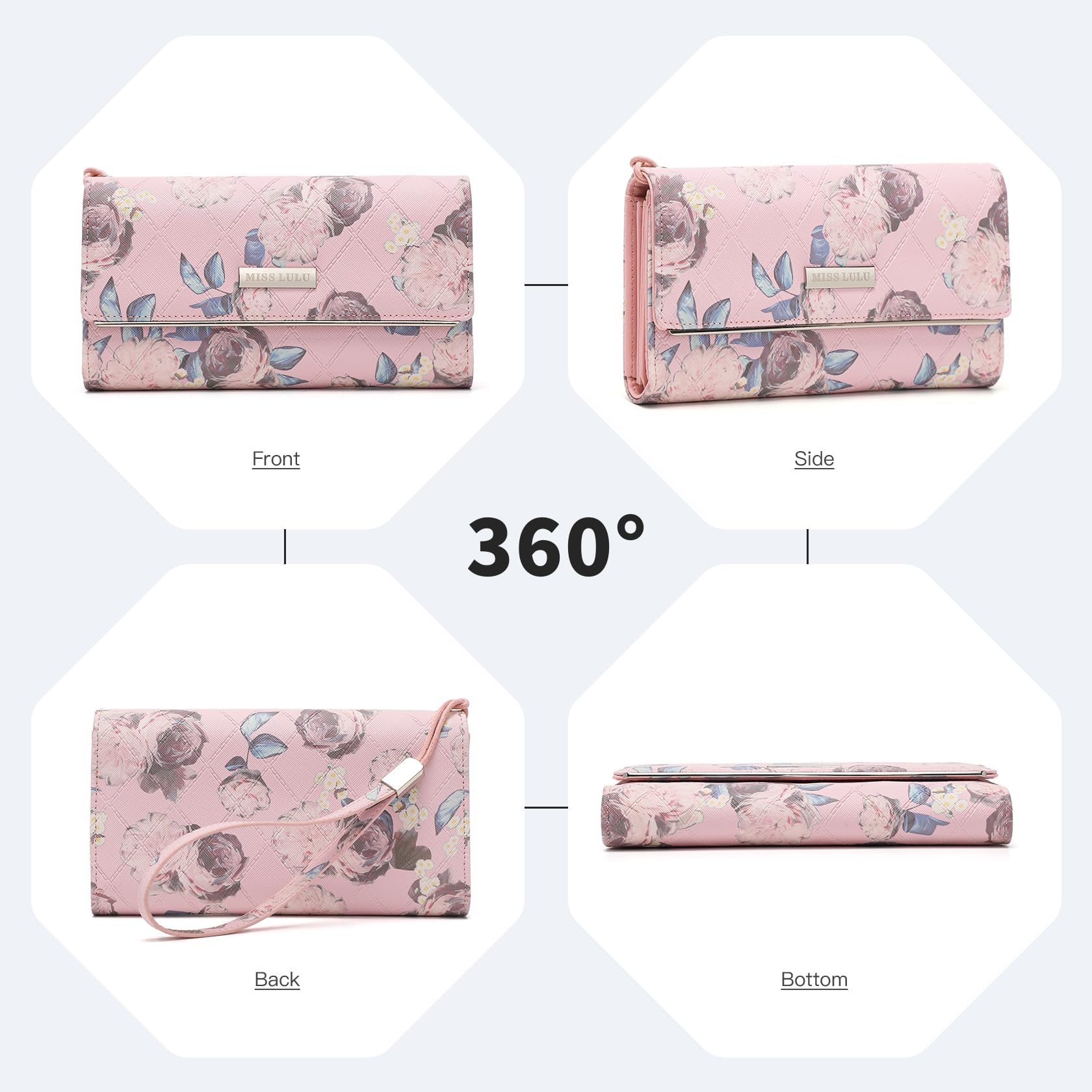 Multi Color Long Wallet Clutch For Women