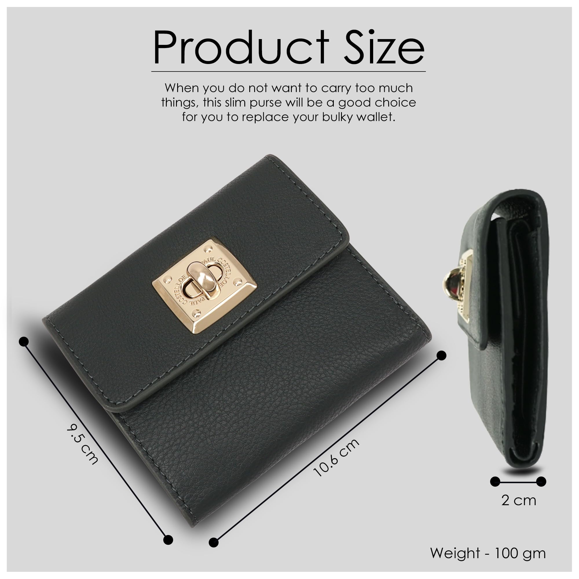Paul Costelloe BARO Genuine Leather Wallet With Flap Caramel