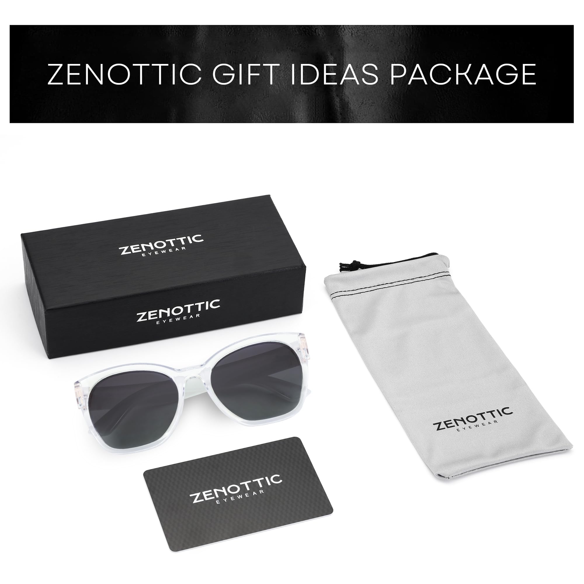 Zenottic Cat Eye Polarised Sunglasses Oversized UV400