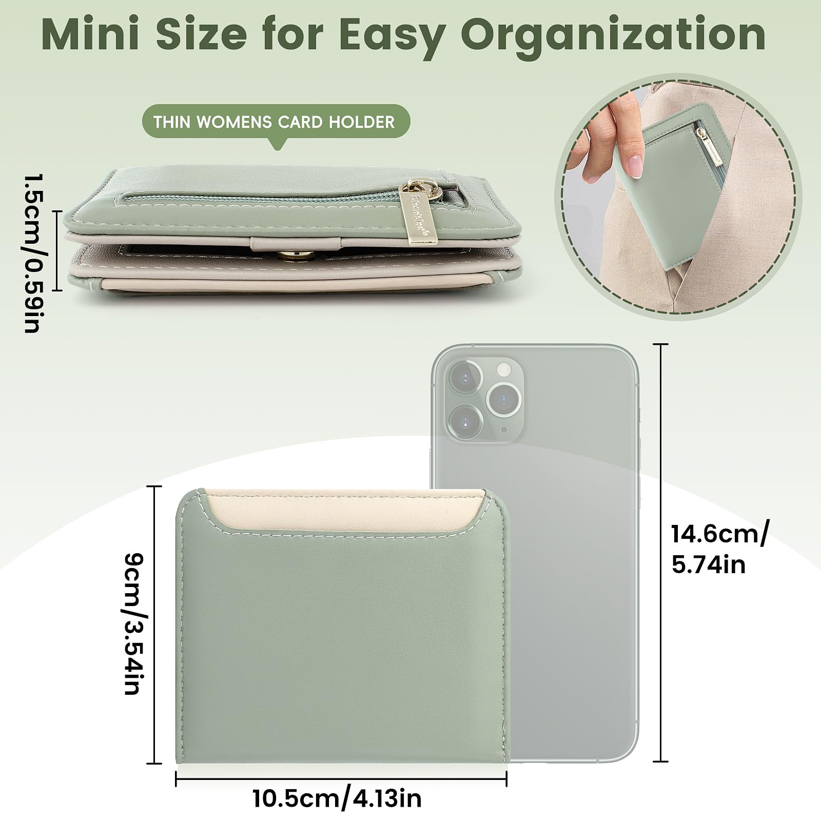 Pomelo Best Pink RFID Blocking Small Wallet With Zipper