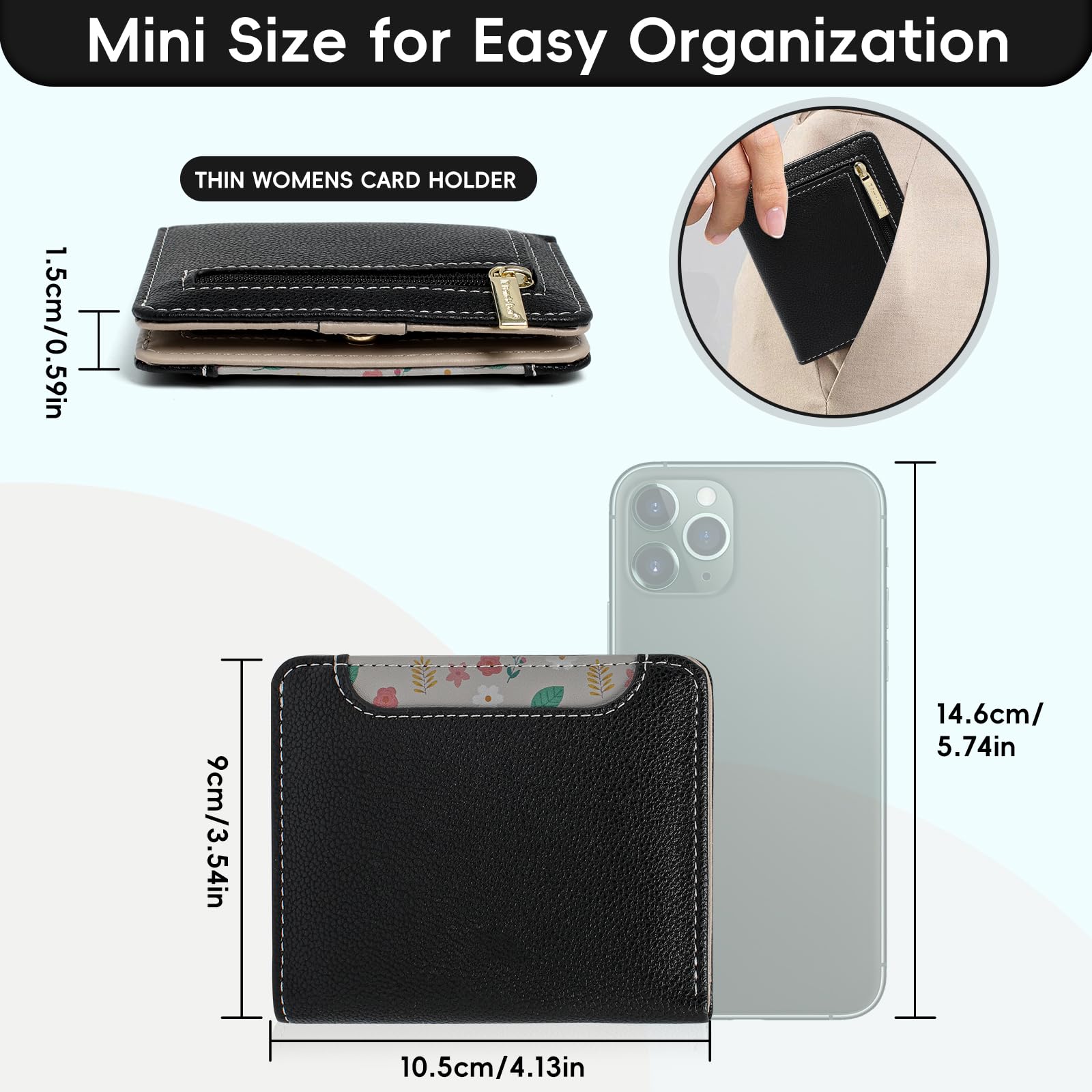 Pomelo Best Pink RFID Blocking Small Wallet With Zipper