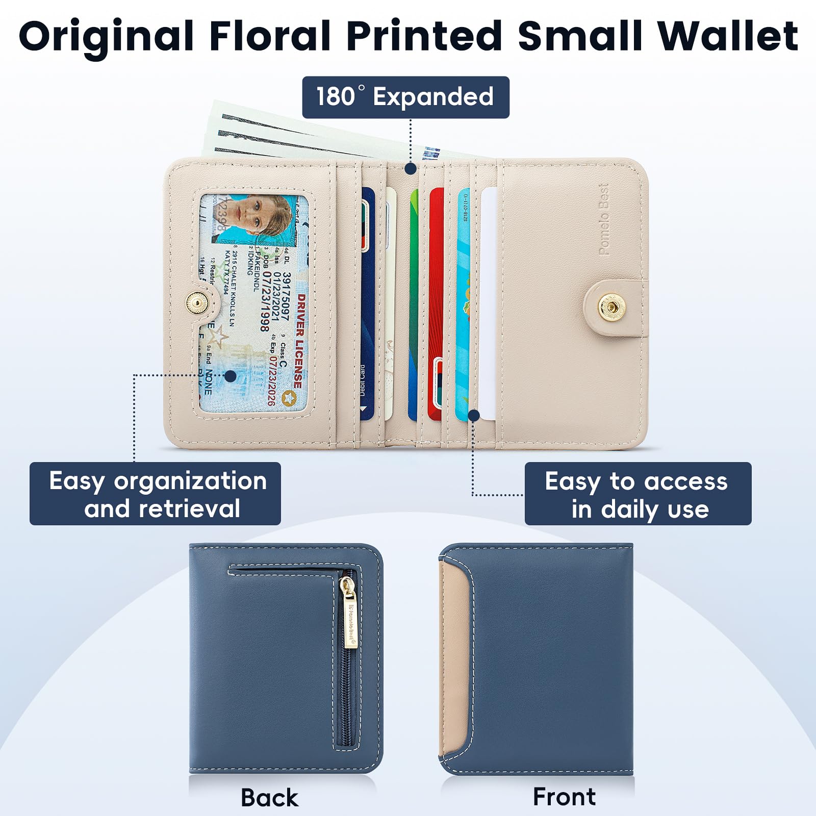 Pomelo Best Pink RFID Blocking Small Wallet With Zipper