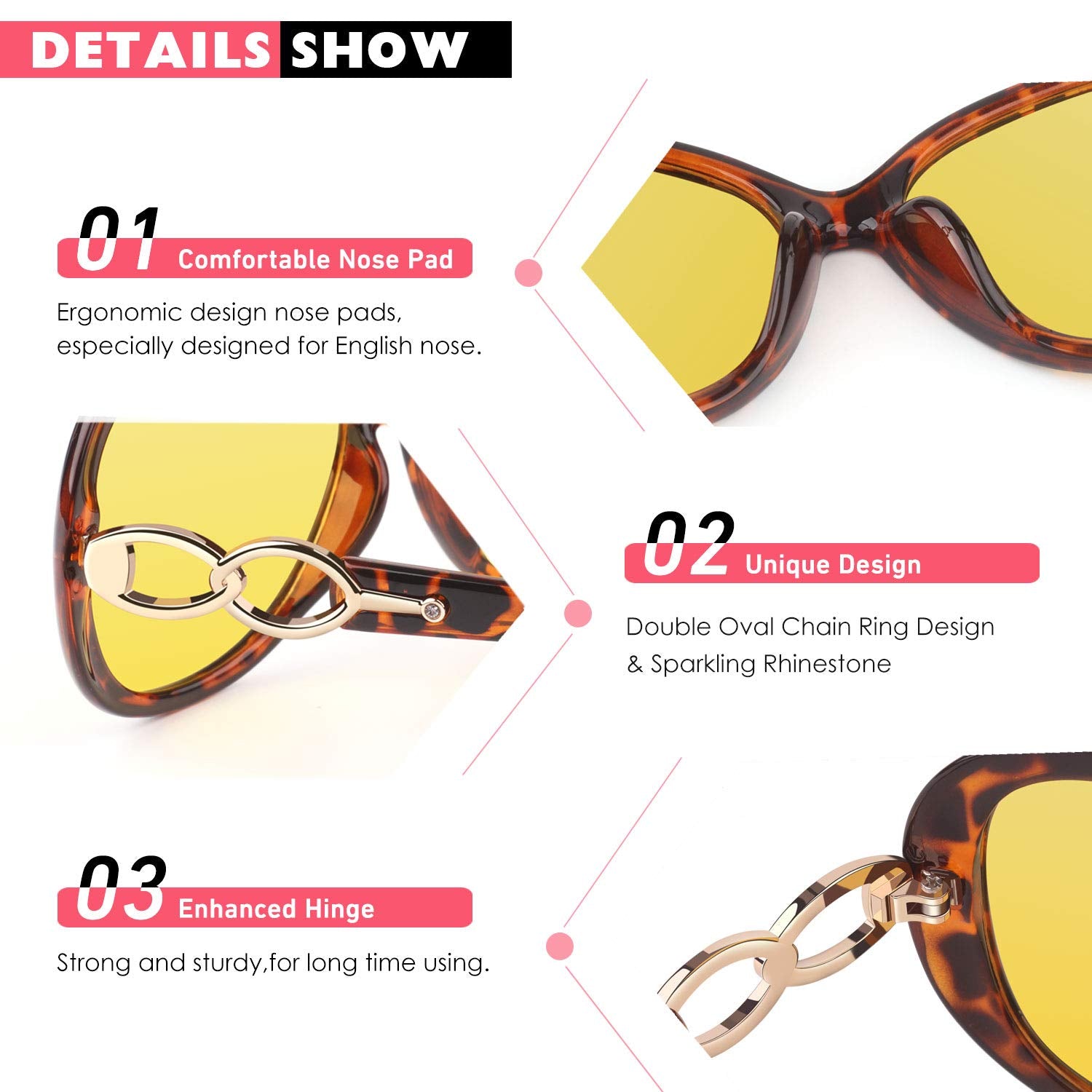CGID Polarised Sunglasses Retro Designer Oversized UV400