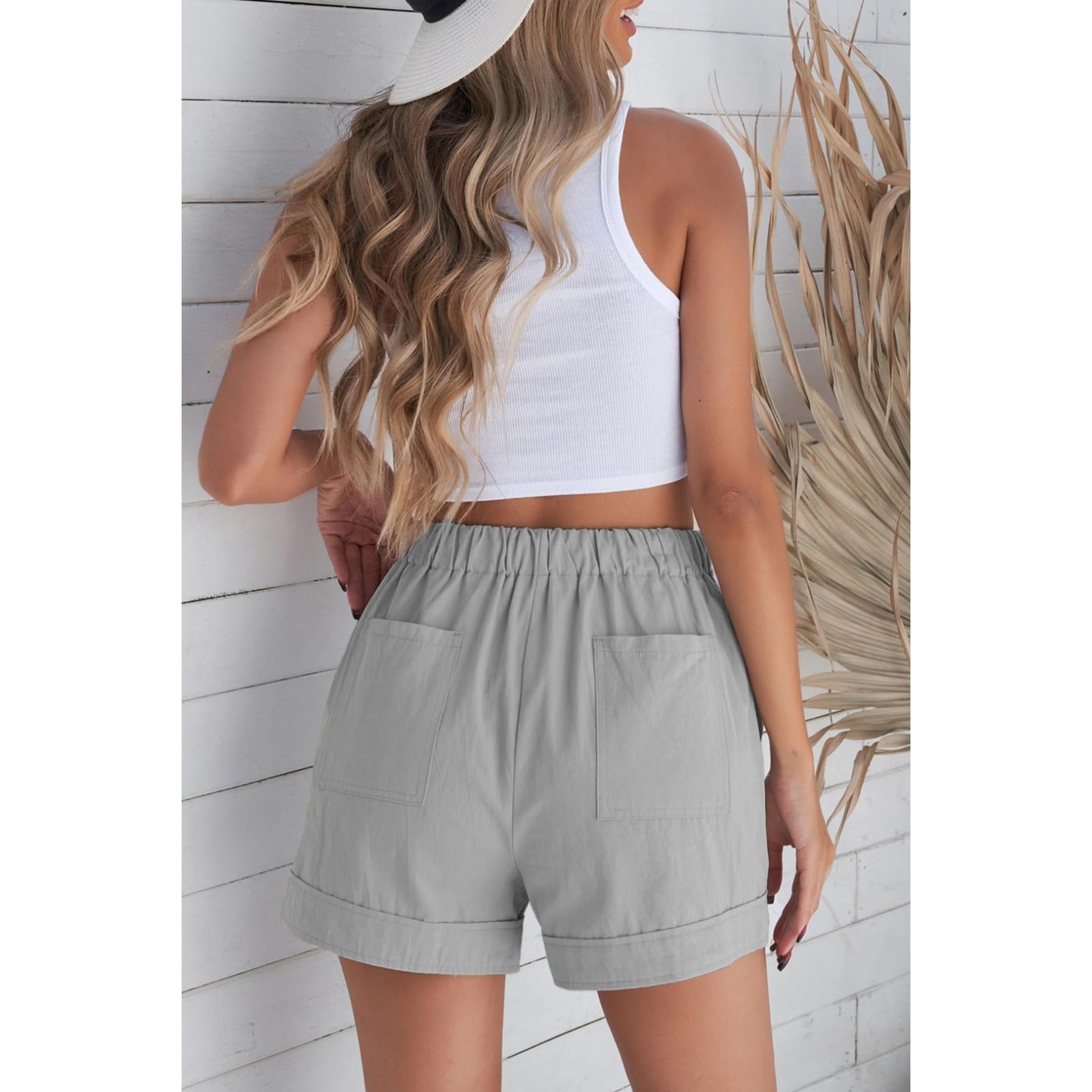 NovaWear Women Drawstring Shorts Elastic Waist Pockets