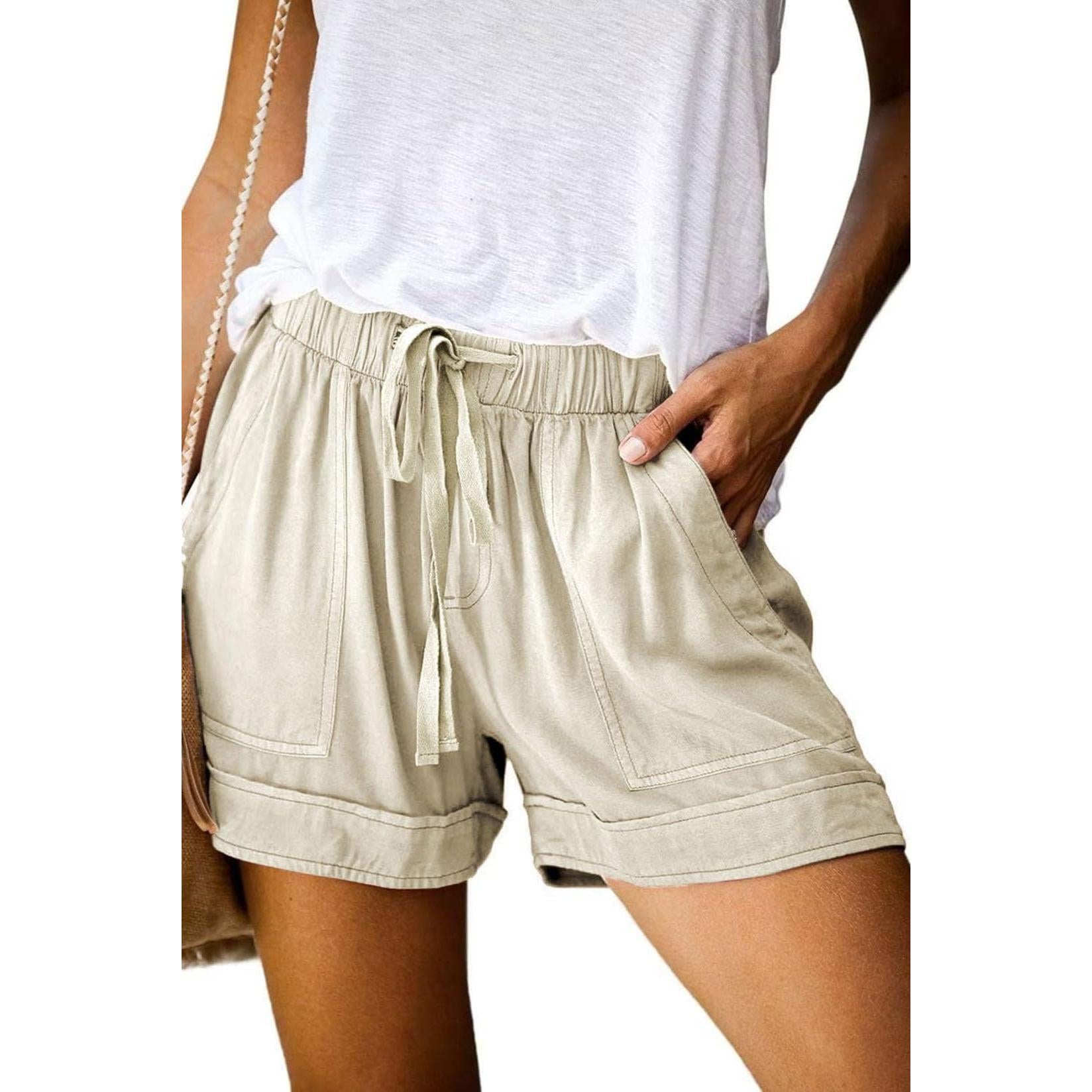 Comefohome Womens Cotton Drawstring Shorts With Pockets
