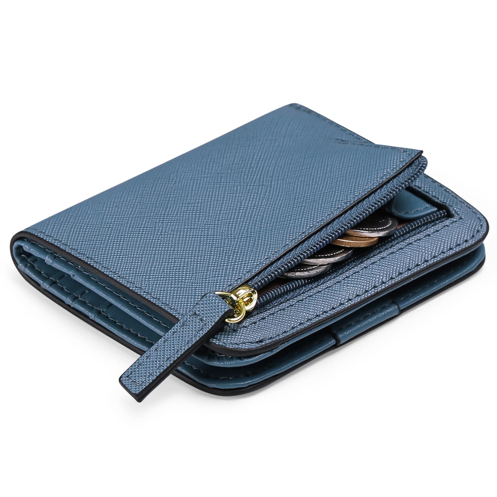 GAEKEAO RFID Blocking Leather Compact BiFold Wallet