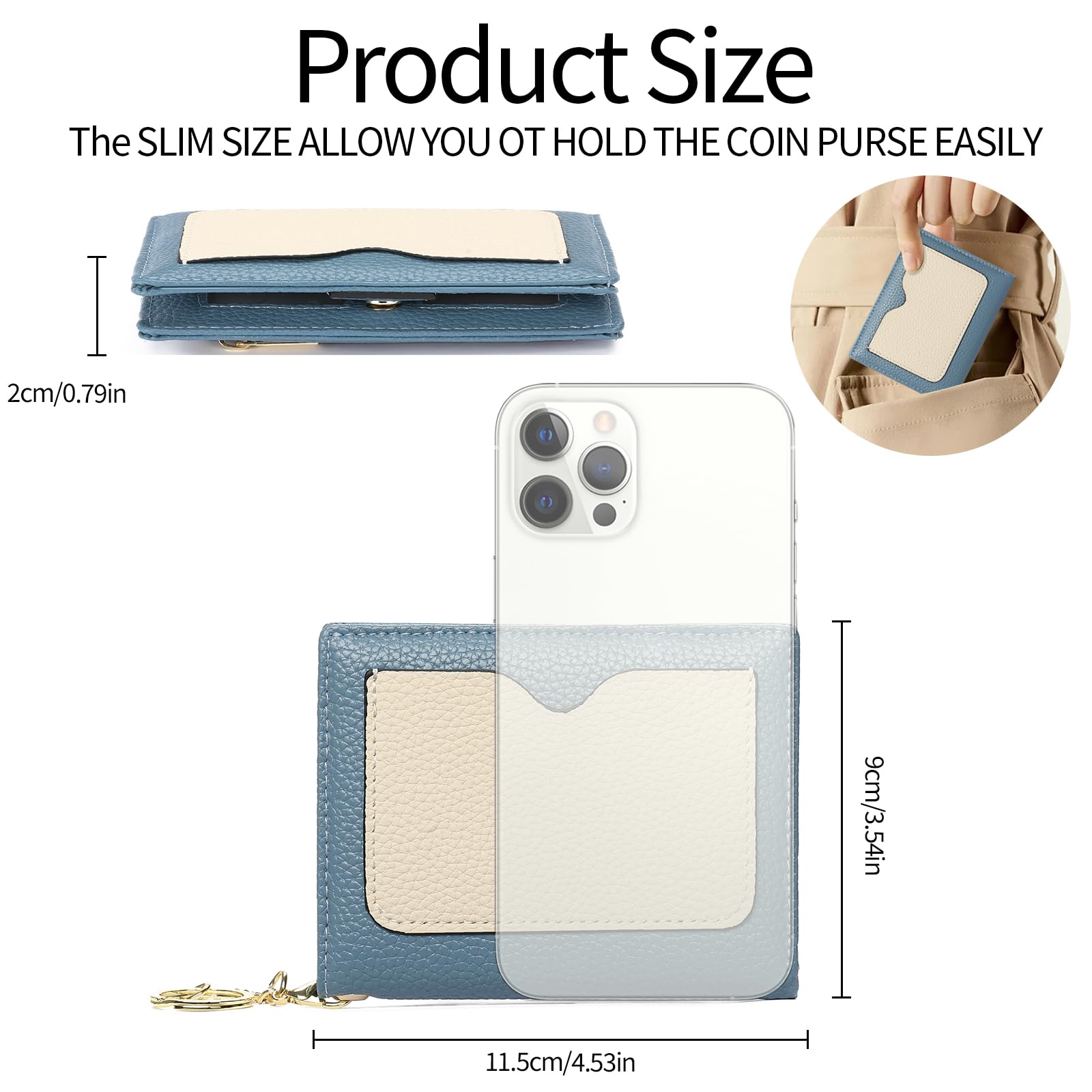 GAEKEAO RFID Blocking Leather Compact BiFold Wallet