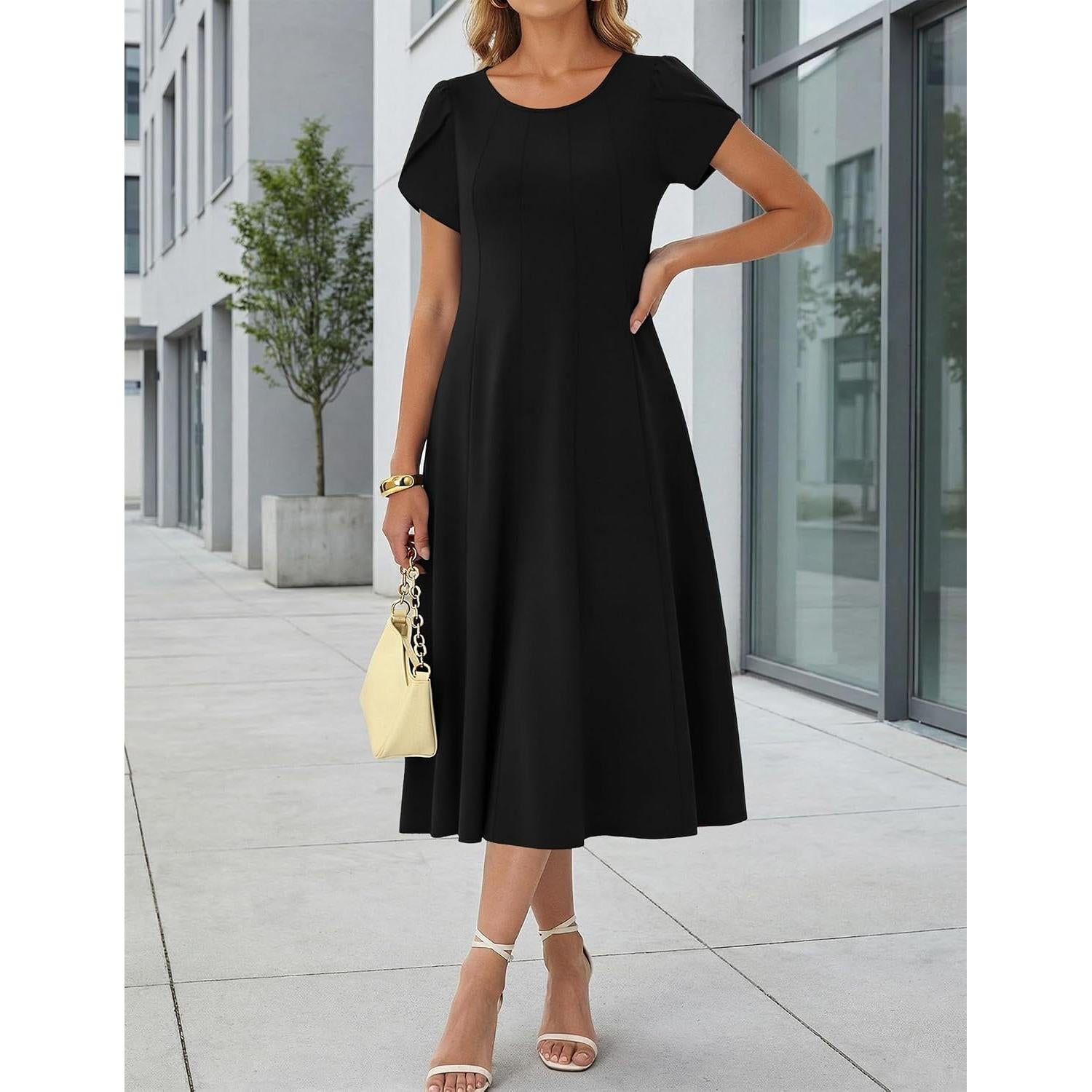 Zeagoo Womens Summer Midi Dress With Pockets S XXL