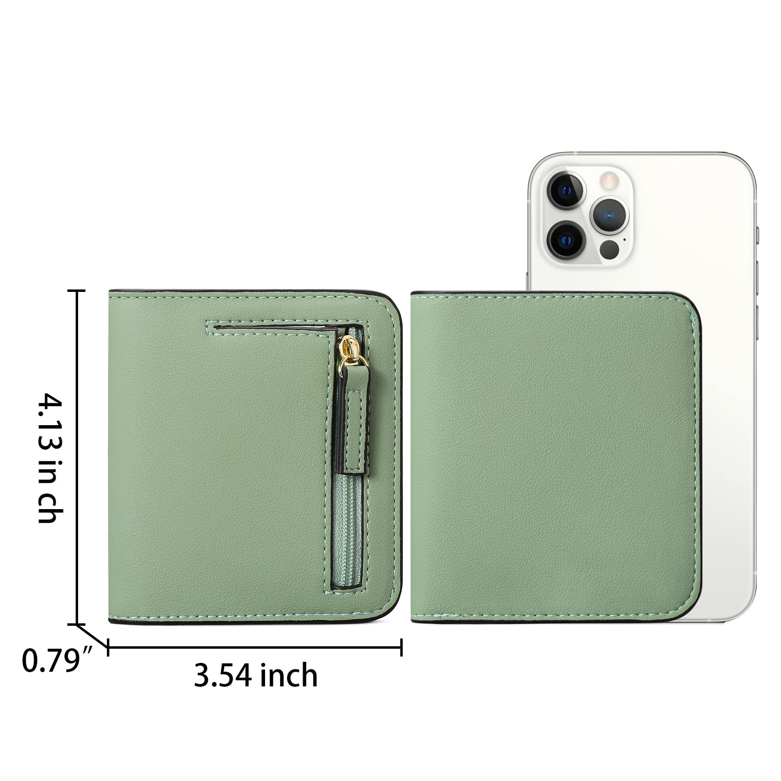 GAEKEAO RFID Blocking Leather Compact BiFold Wallet
