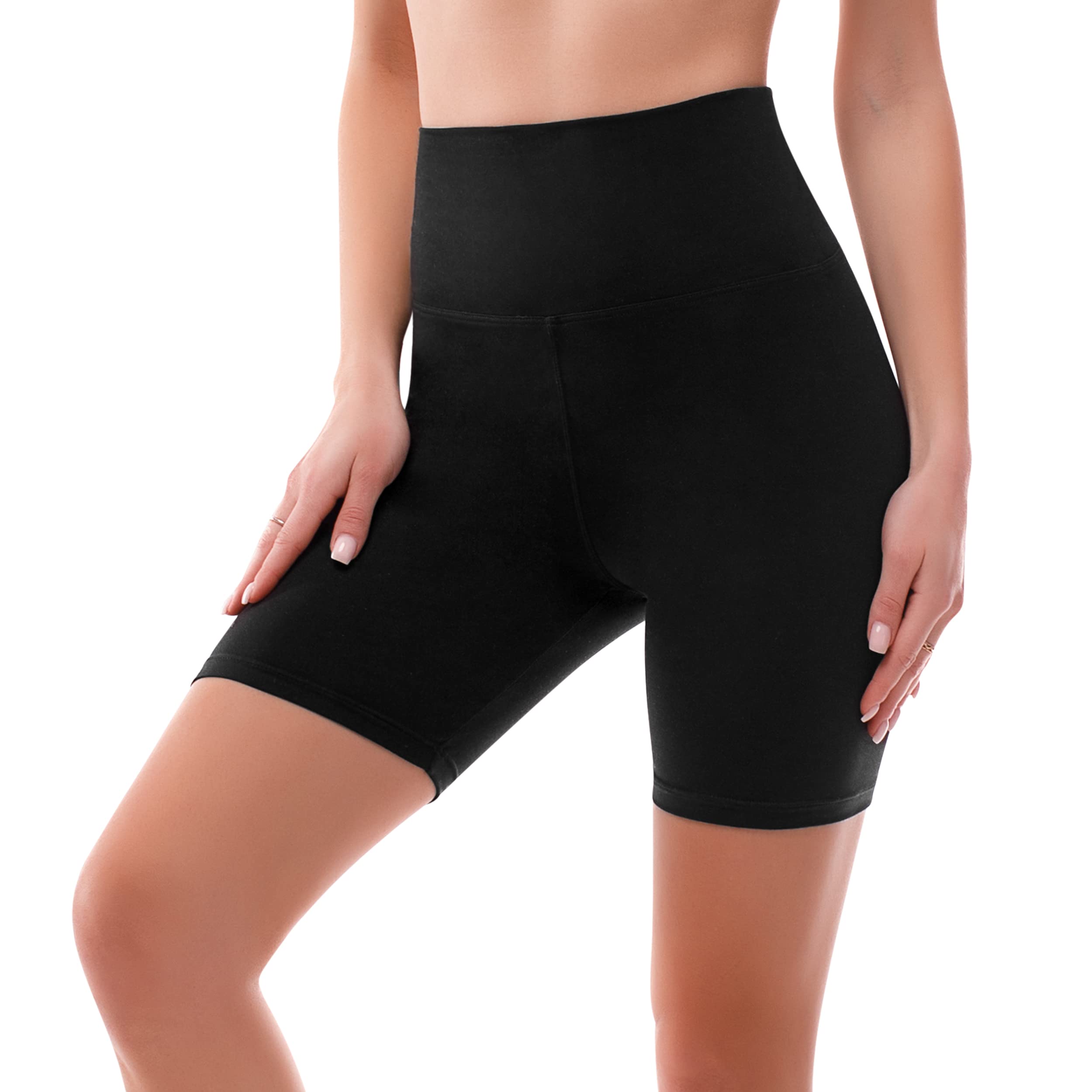 Sinophant High Waisted Cycling Shorts Black Tummy Control