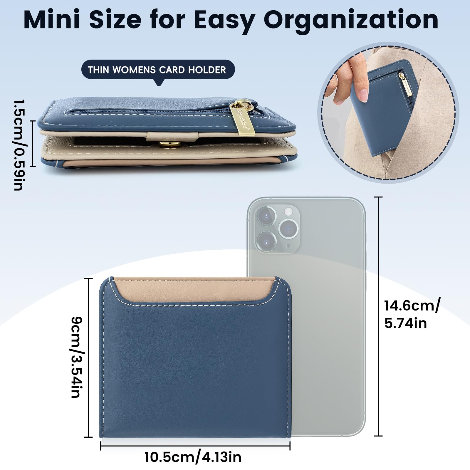 Pomelo Best Pink RFID Blocking Small Wallet With Zipper