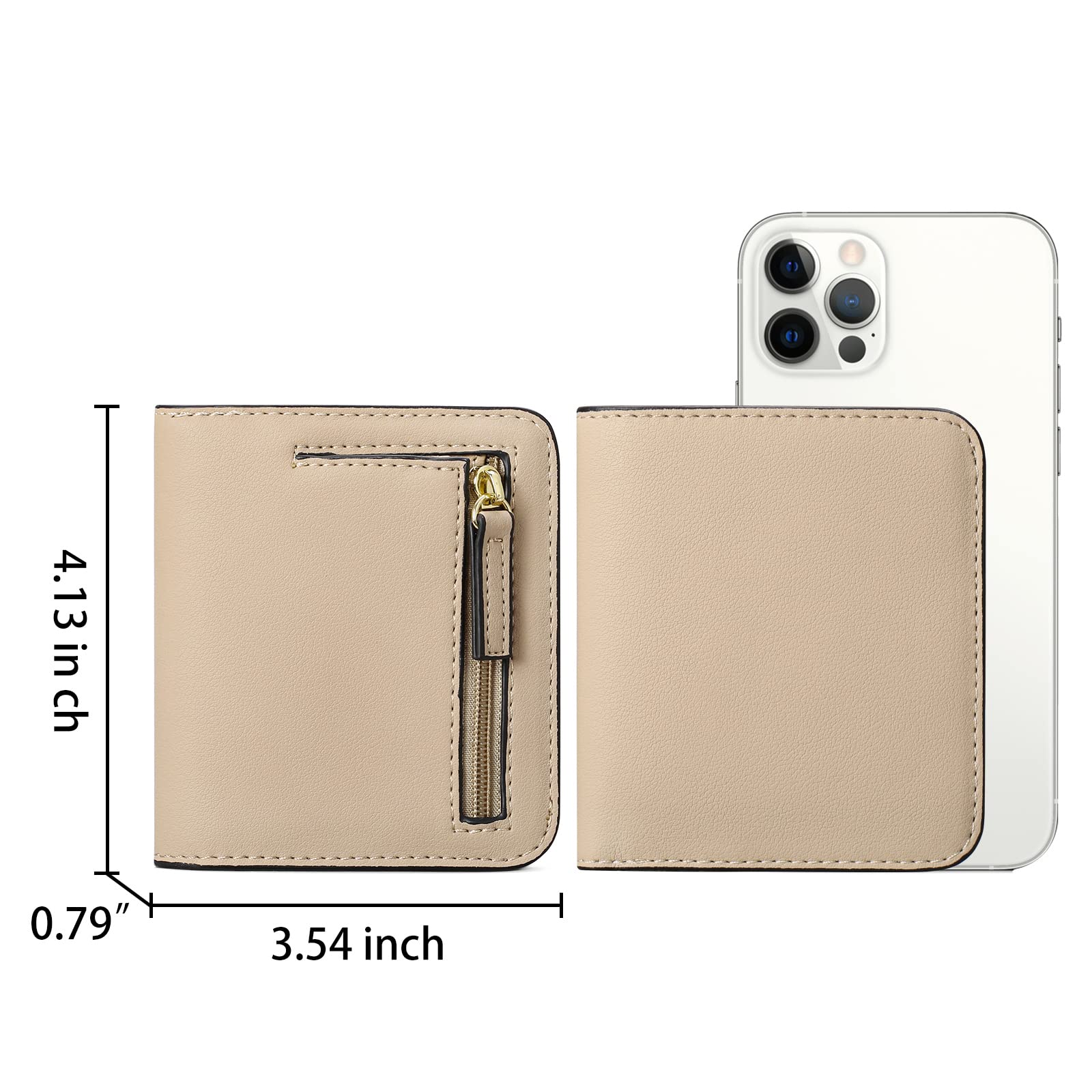 GAEKEAO RFID Blocking Leather Compact BiFold Wallet