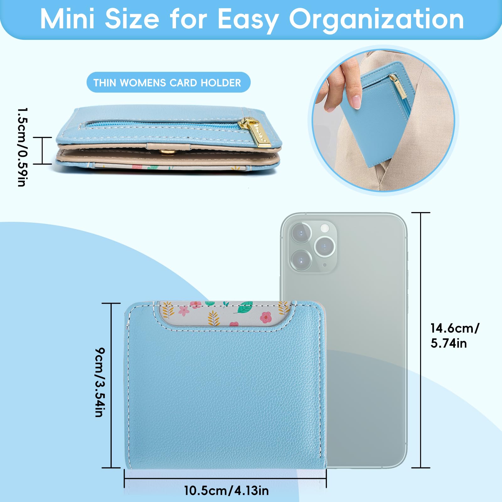 Pomelo Best Pink RFID Blocking Small Wallet With Zipper