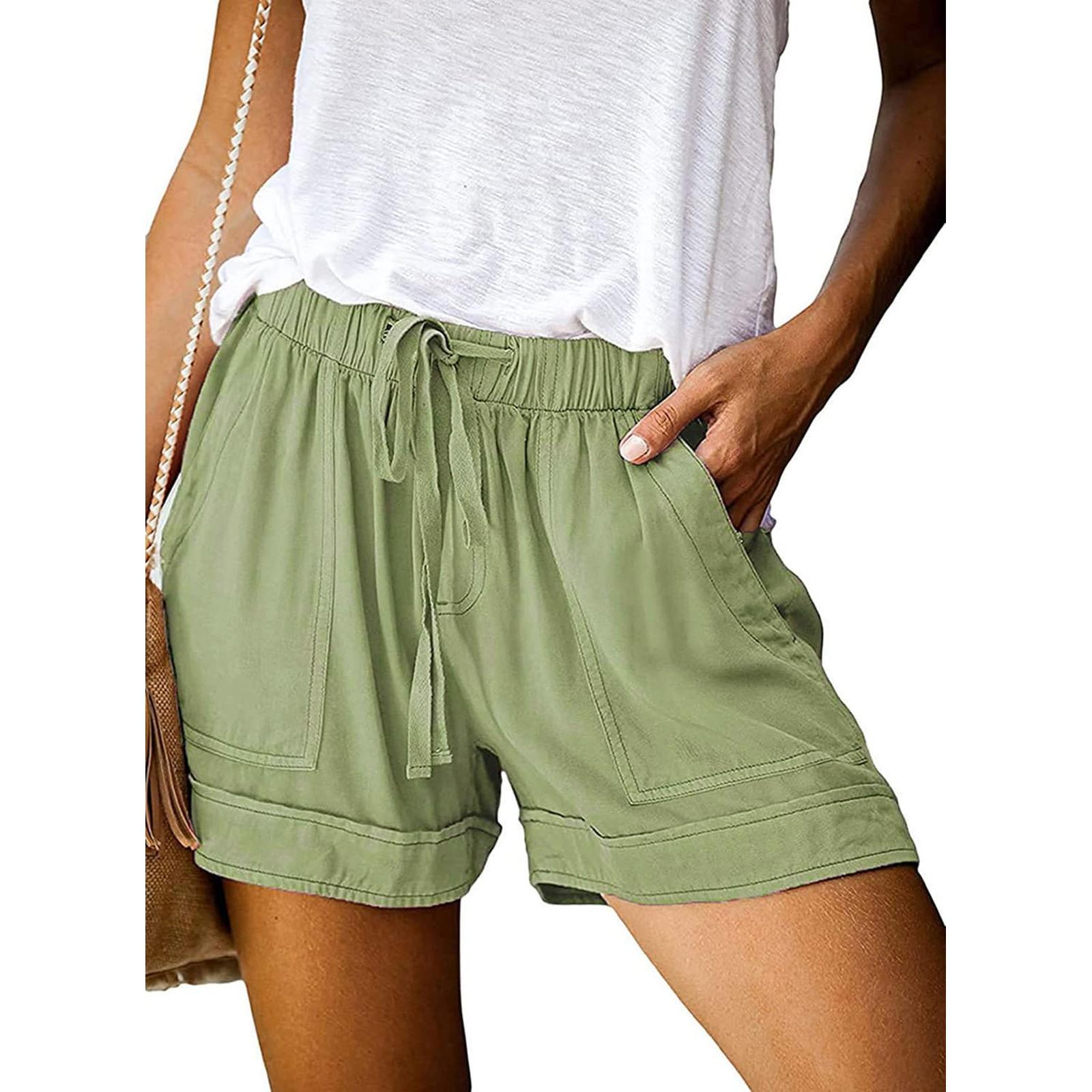 Comefohome Womens Cotton Drawstring Shorts With Pockets