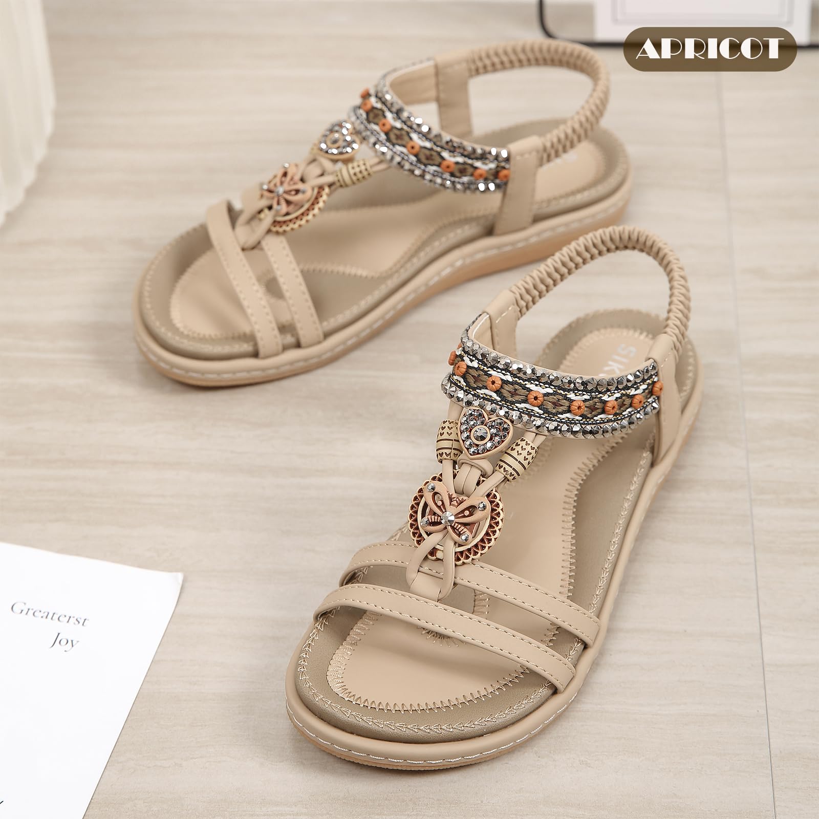Sandals Womens Summer Flat Slip On Elastic Strap