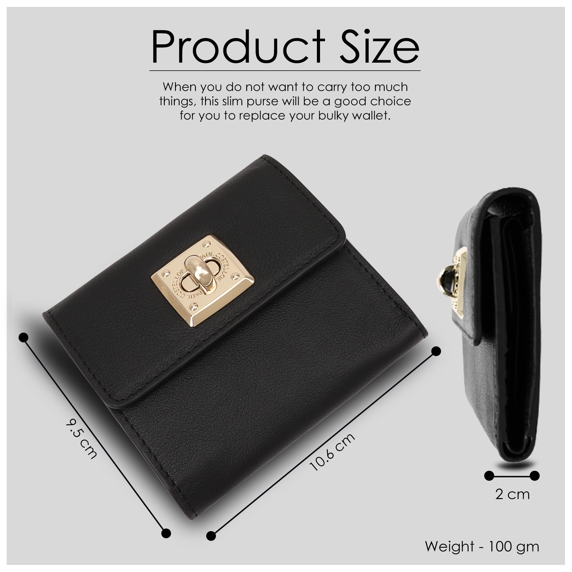 Paul Costelloe BARO Genuine Leather Wallet With Flap Caramel