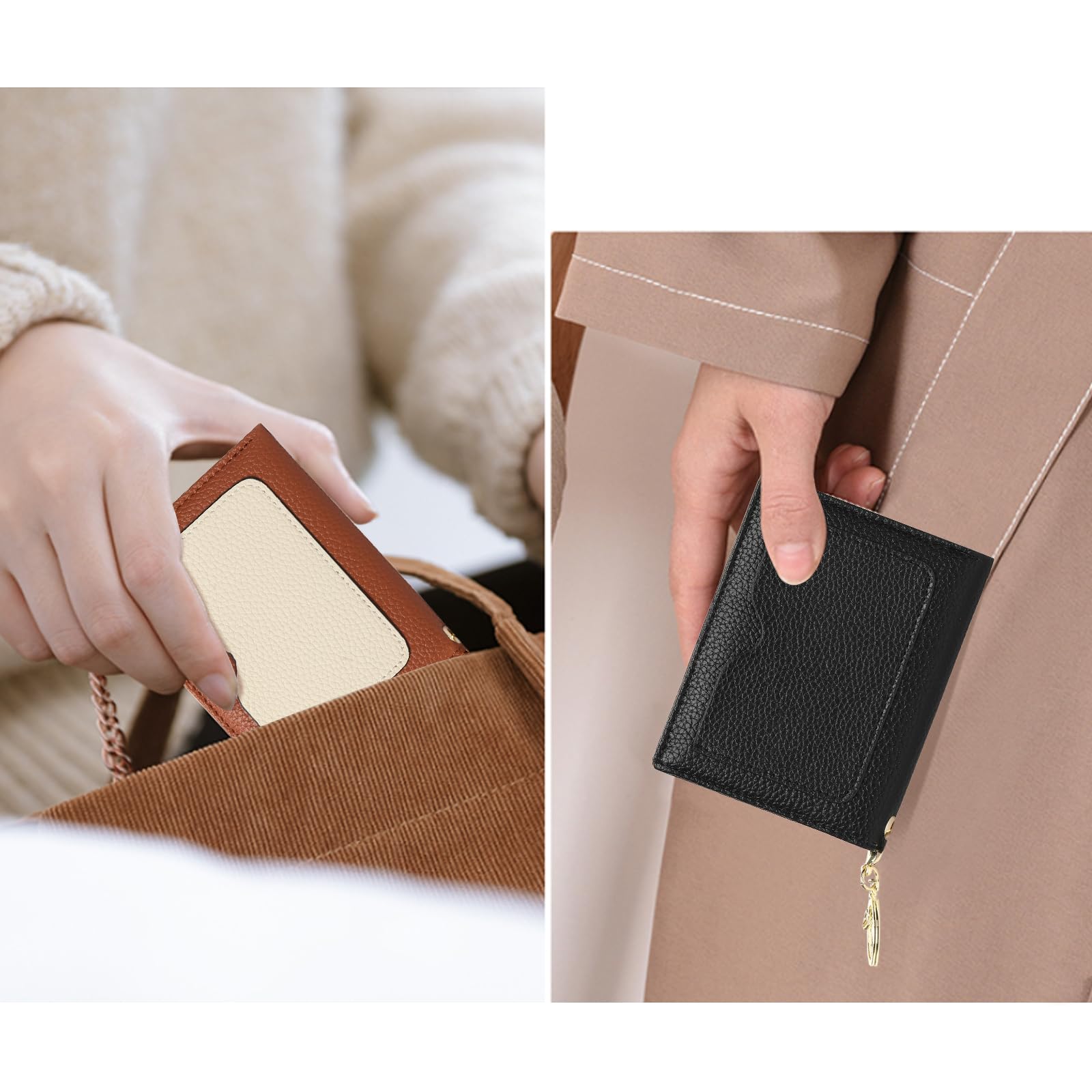 GAEKEAO RFID Blocking Leather Compact BiFold Wallet