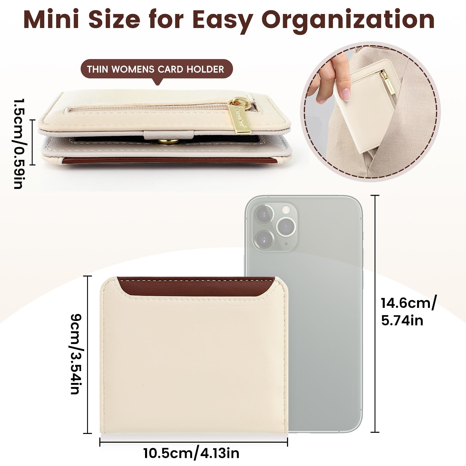 Pomelo Best Pink RFID Blocking Small Wallet With Zipper