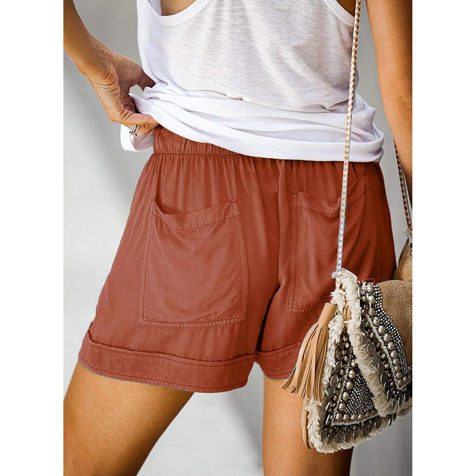 Comefohome Womens Cotton Drawstring Shorts With Pockets