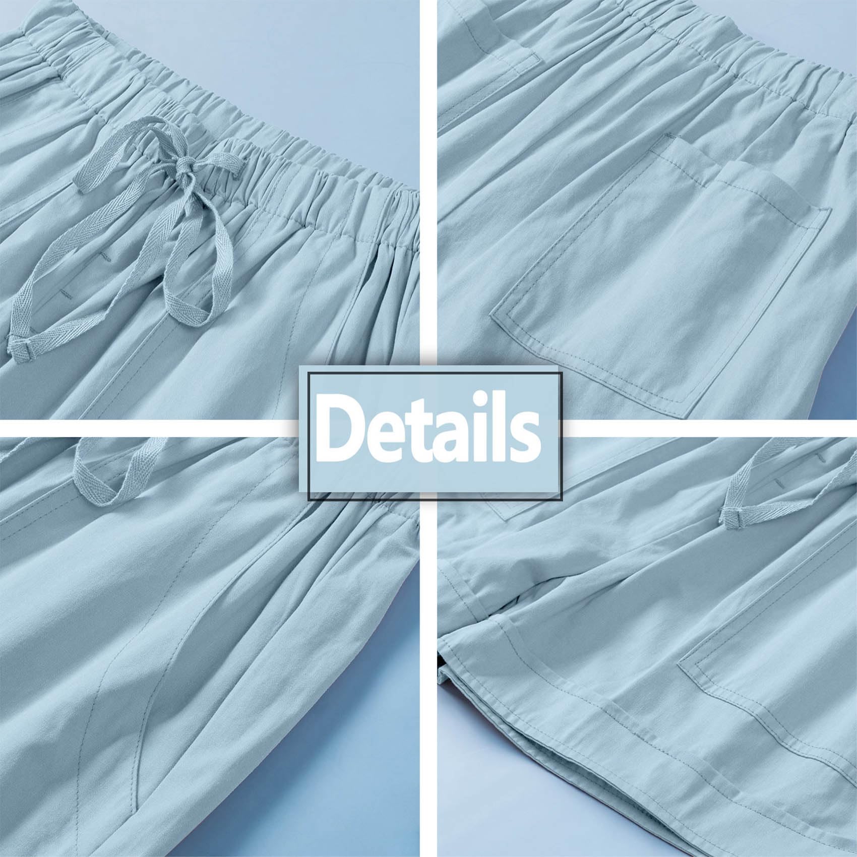 Comefohome Womens Cotton Drawstring Shorts With Pockets