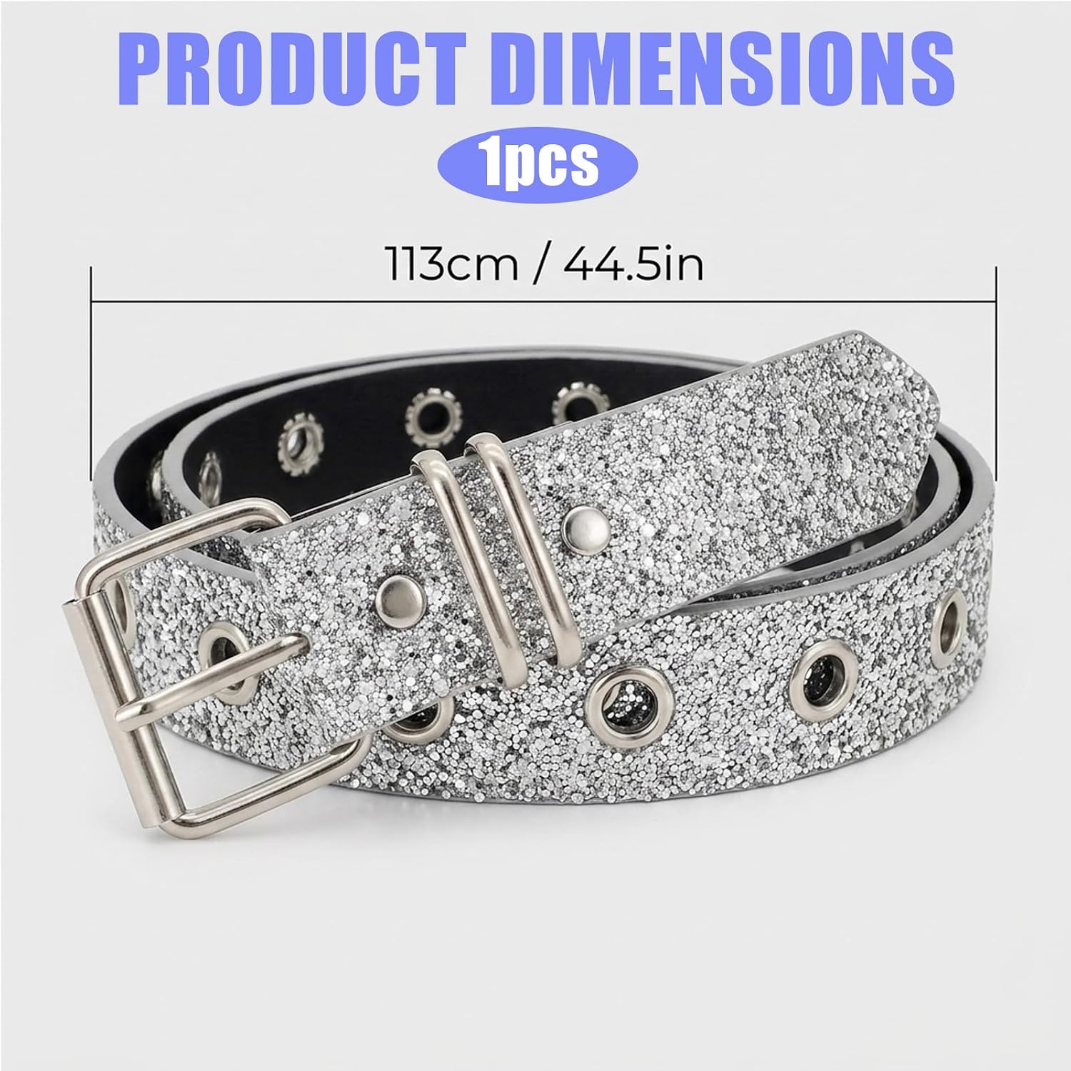 Glamora Silver Rhinestone Belt For Women