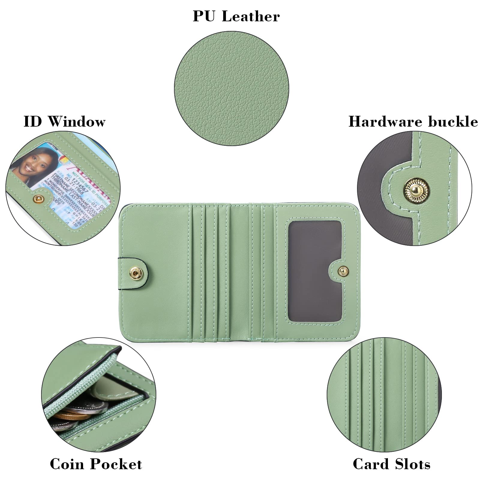 GAEKEAO RFID Blocking Leather Compact BiFold Wallet