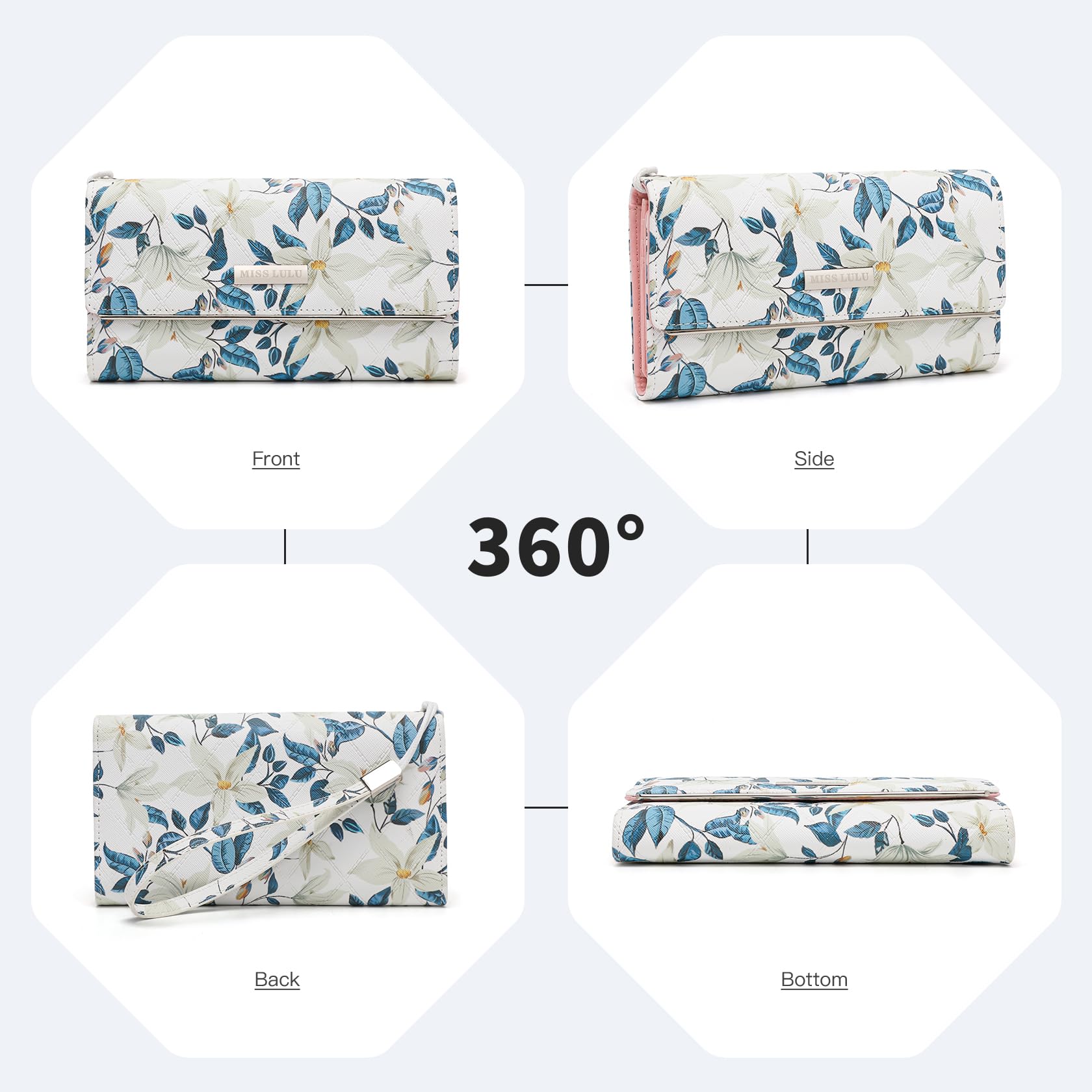 Multi Color Long Wallet Clutch For Women
