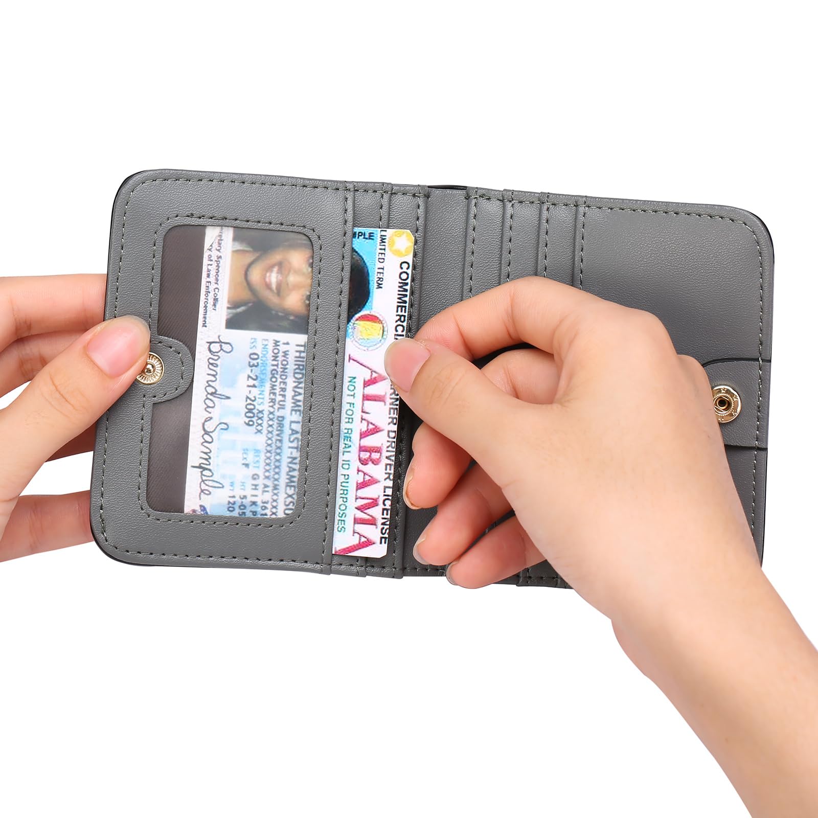 GAEKEAO RFID Blocking Leather Compact BiFold Wallet